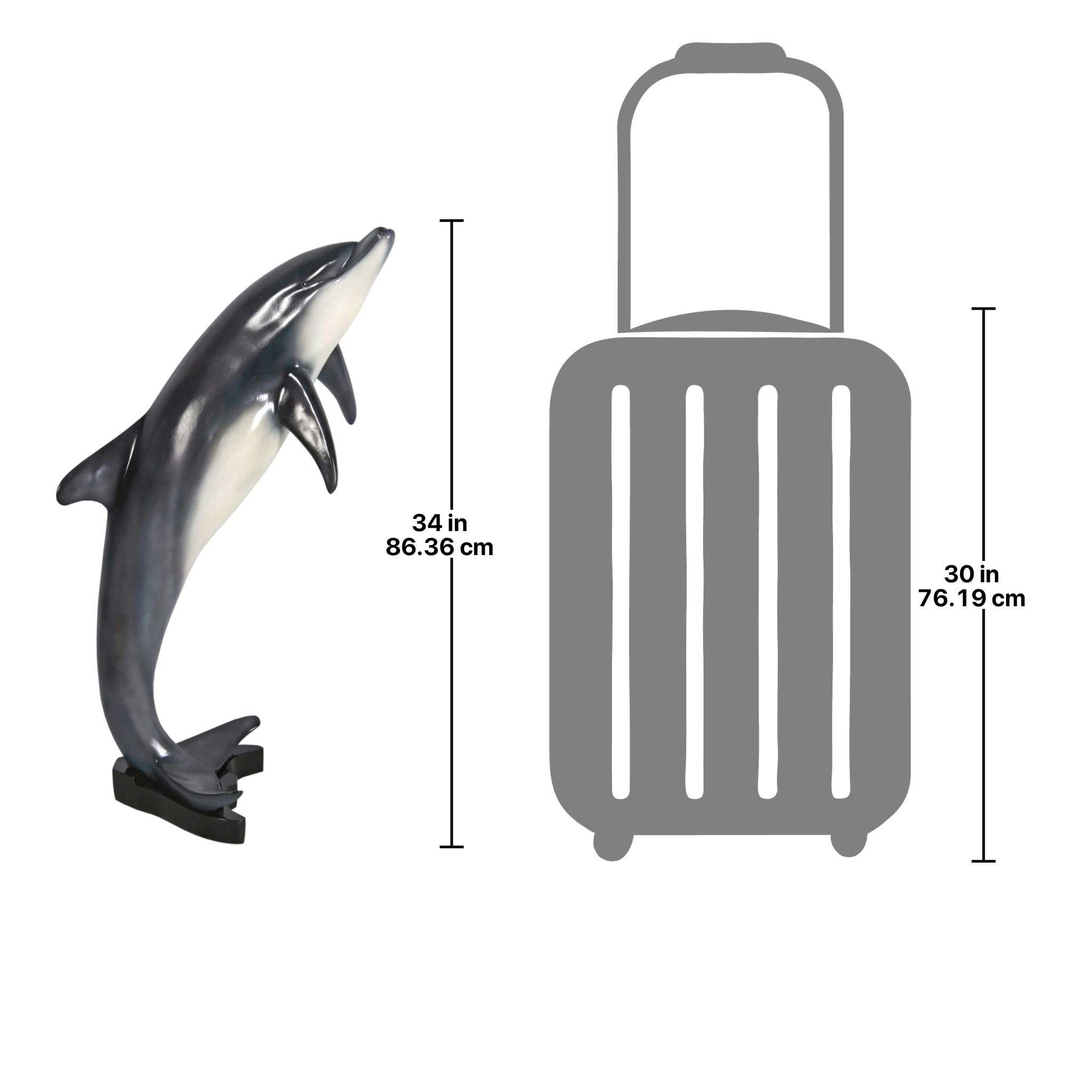 Toscano Leaping Sea Dolphin Statue - Medium