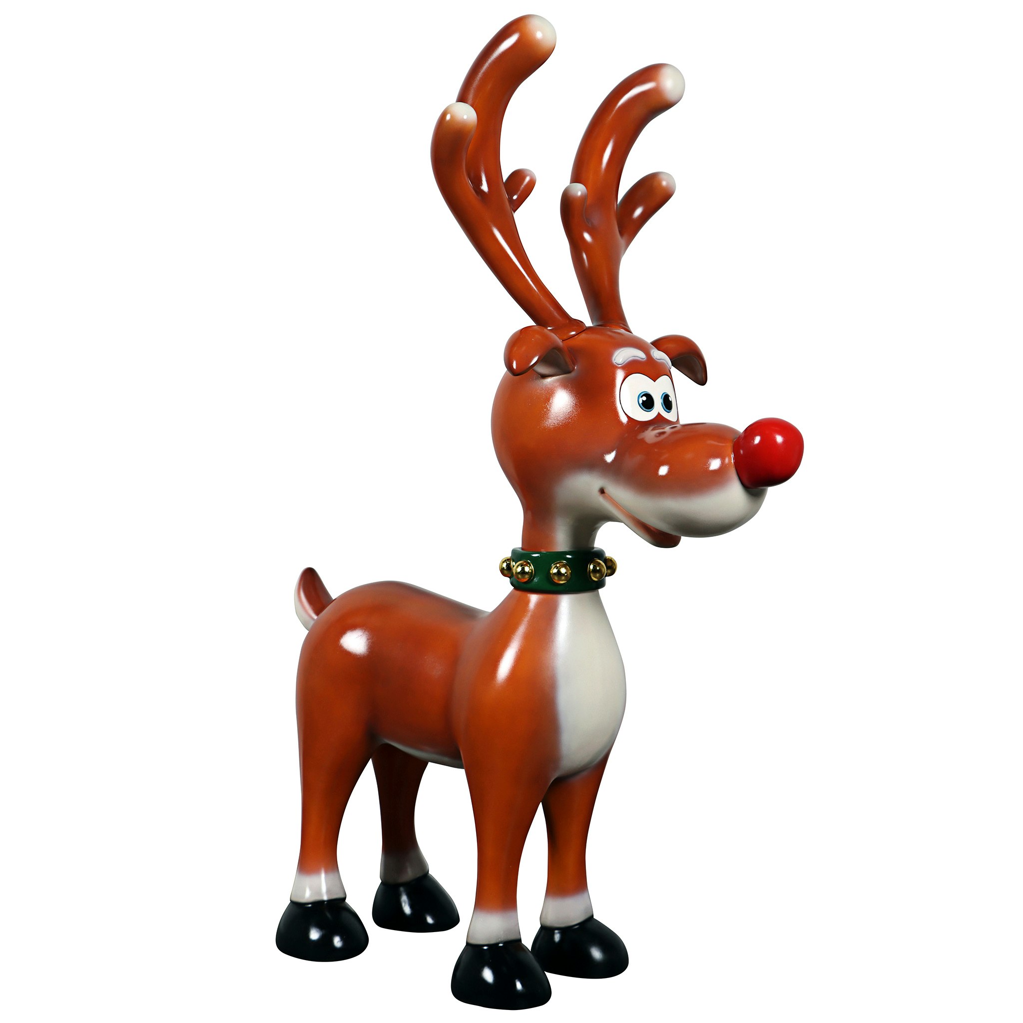 Toscano - Jolly HollySanta’s Red-Nosed Christmas Reindeer Statue