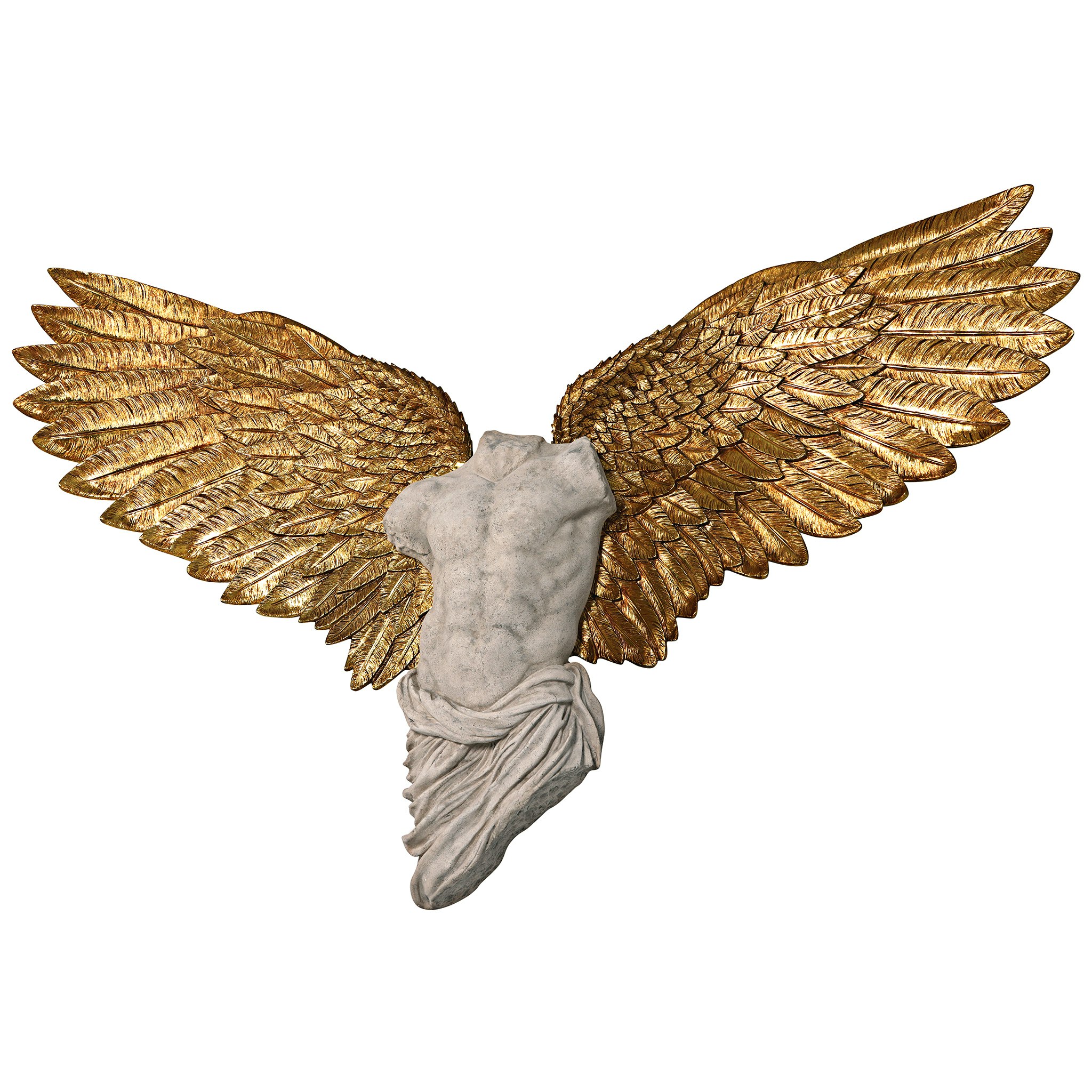 Toscano Take Flight Classical Torso Angel Wing Wall Sculpture - Male