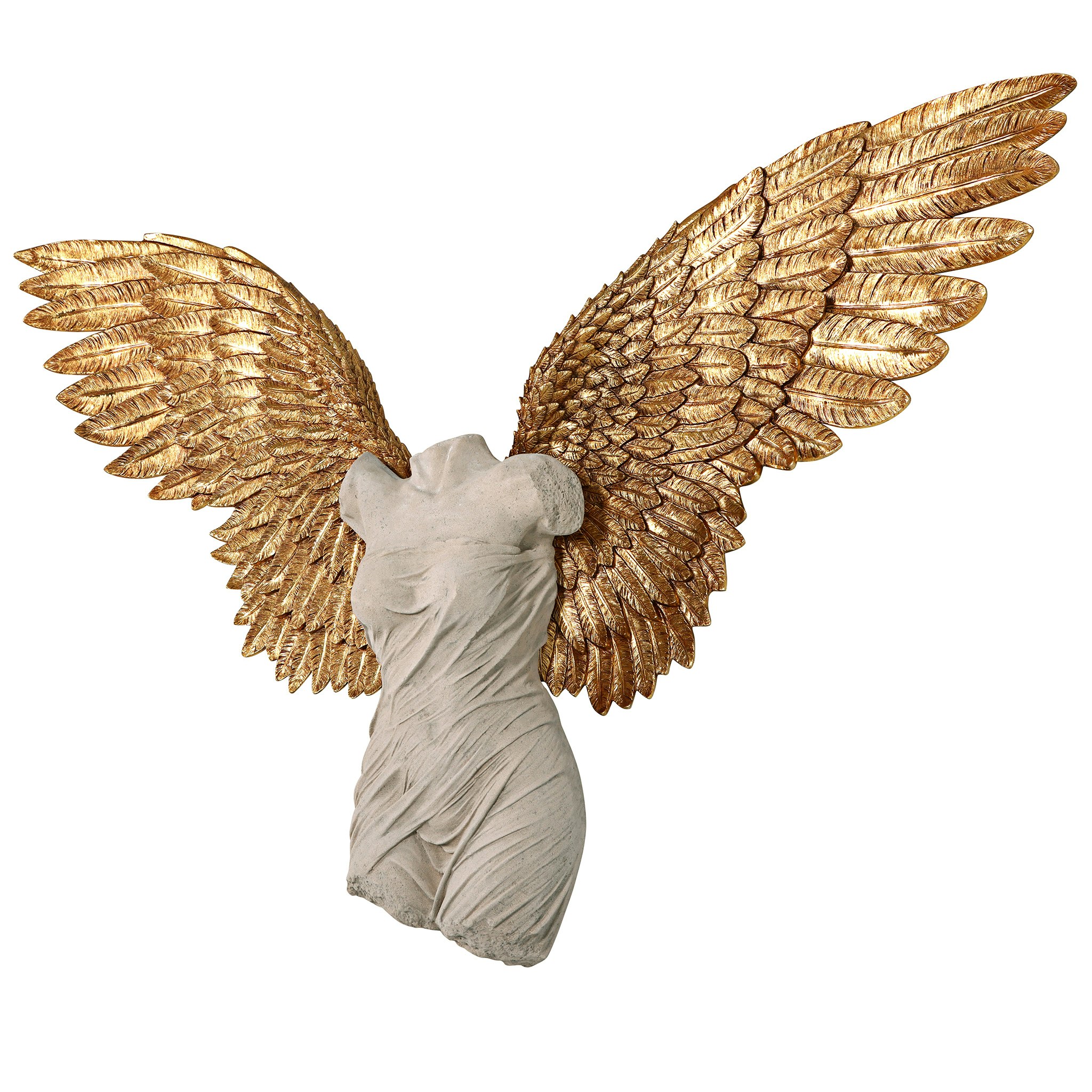 Toscano Take Flight Classical Torso Angel Wing Wall Sculpture - Female
