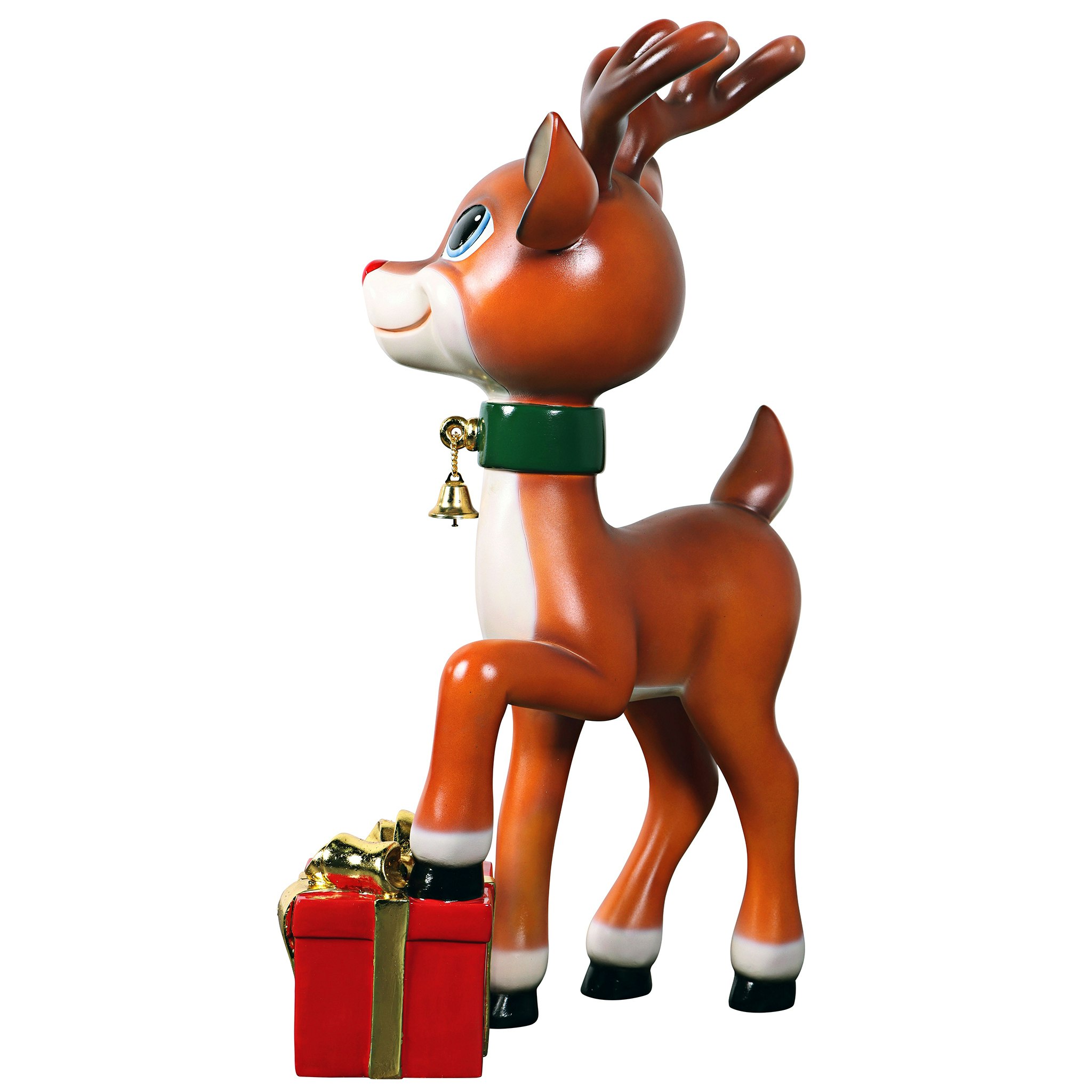 Toscano - BelleSanta’s Red-Nosed Christmas Reindeer Statue