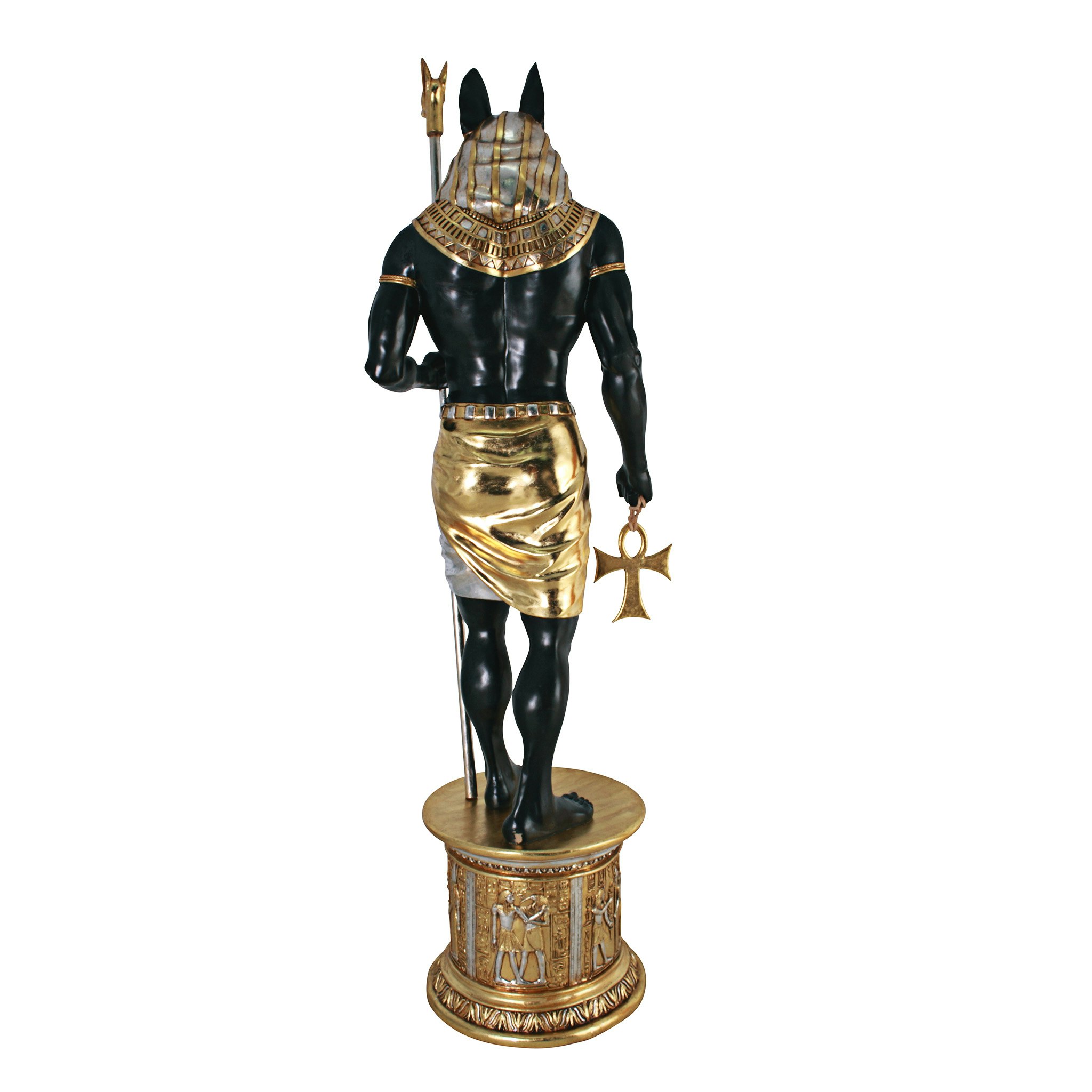 Toscano - The Egyptian Grand Ruler Collection Life-Size Anubis Statue atop a Temple Column Mount