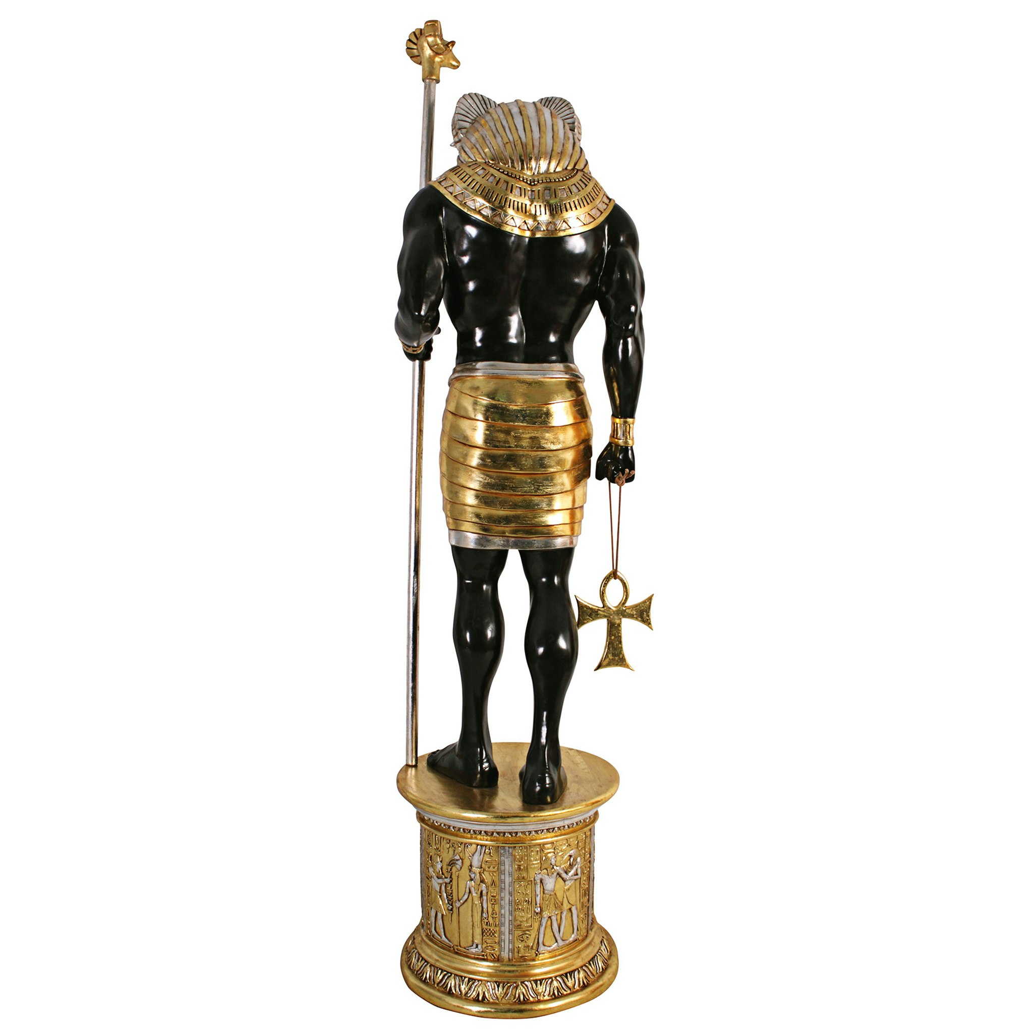 Toscano - The Egyptian Grand Ruler Collection Life-Size Khnum Statue atop a Temple Column Mount
