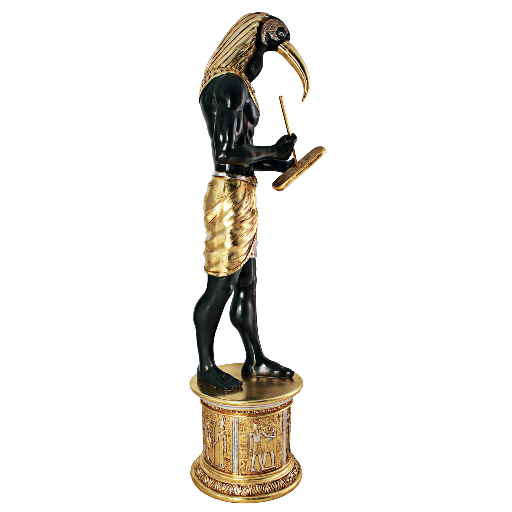 Toscano - The Egyptian Grand Ruler Collection Life-Size Thoth Statue atop a Temple Column Mount