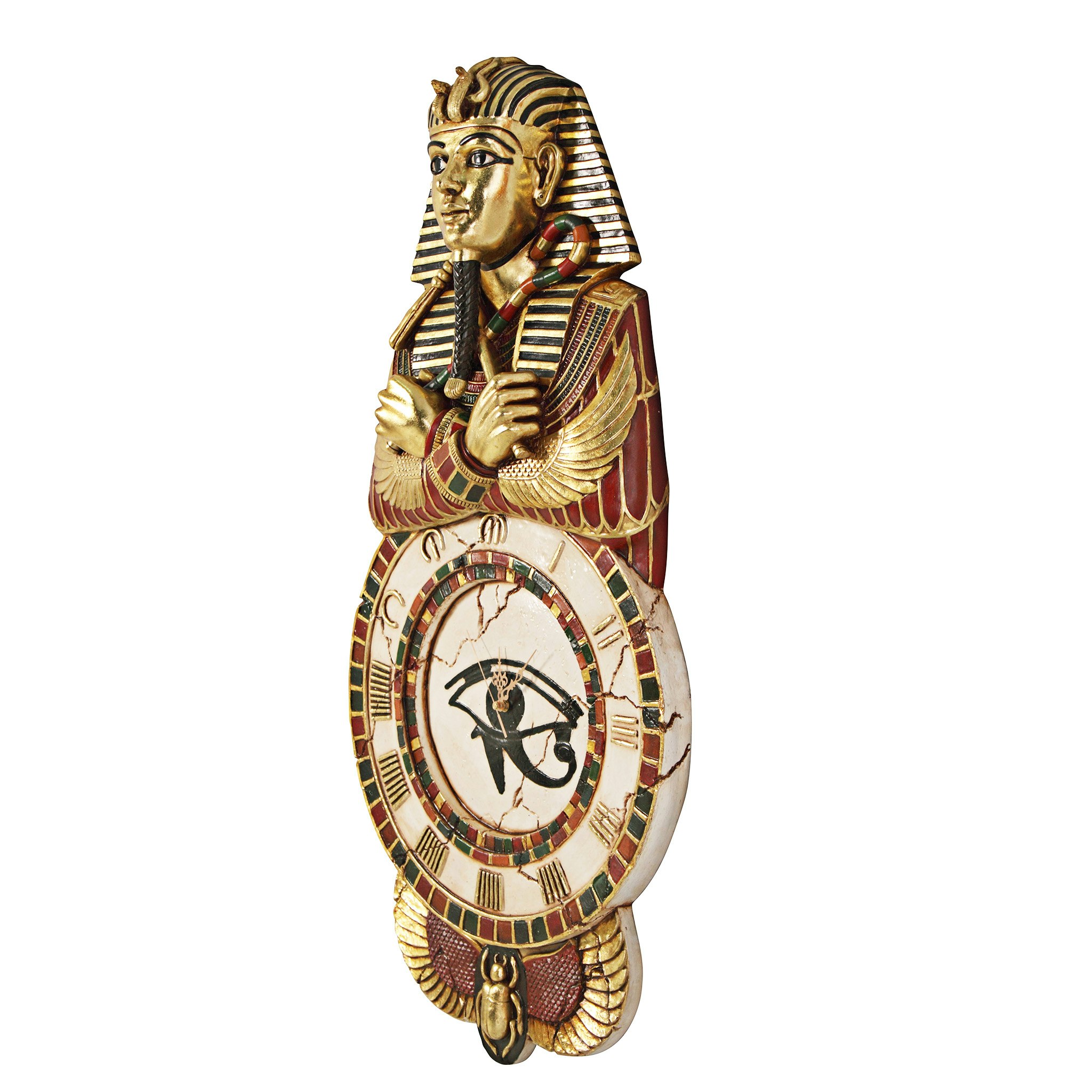Toscano - Pharaoh Tut Medinet Habu Sculptural Egyptian Wall Clock