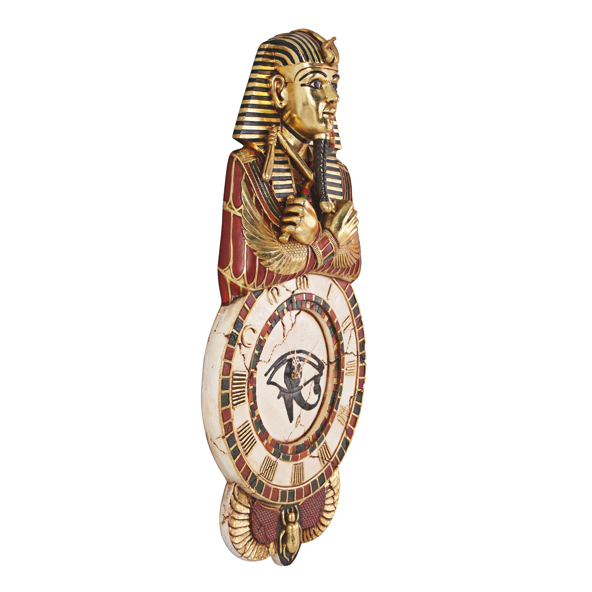 Toscano - Pharaoh Tut Medinet Habu Sculptural Egyptian Wall Clock