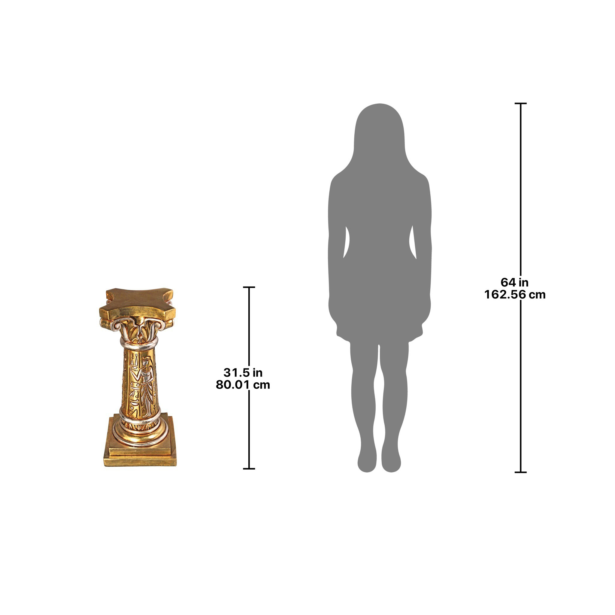 Toscano - The Temple of Ramses Egyptian Column Pedestal in Gold, Fiberglass