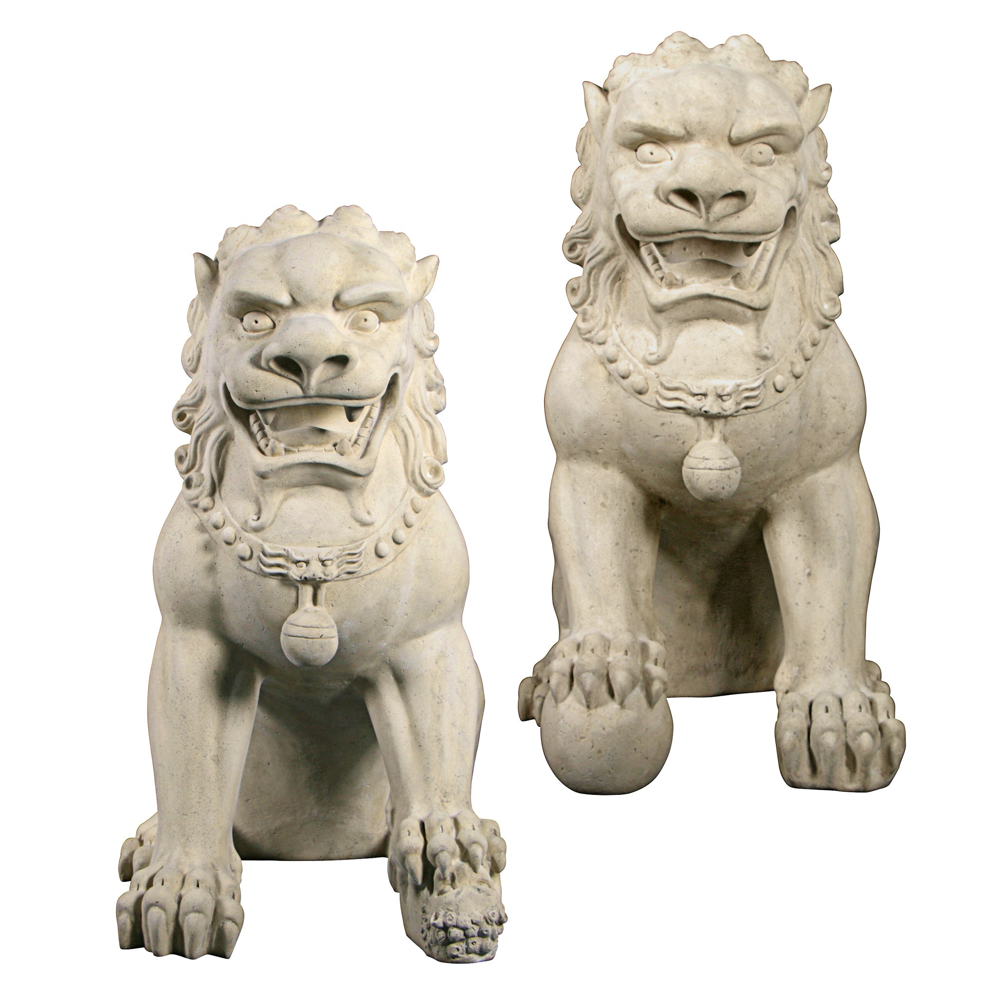 Toscano - Set of Grand Palace Chinese Lion Foo Dog Statues in Male and Female