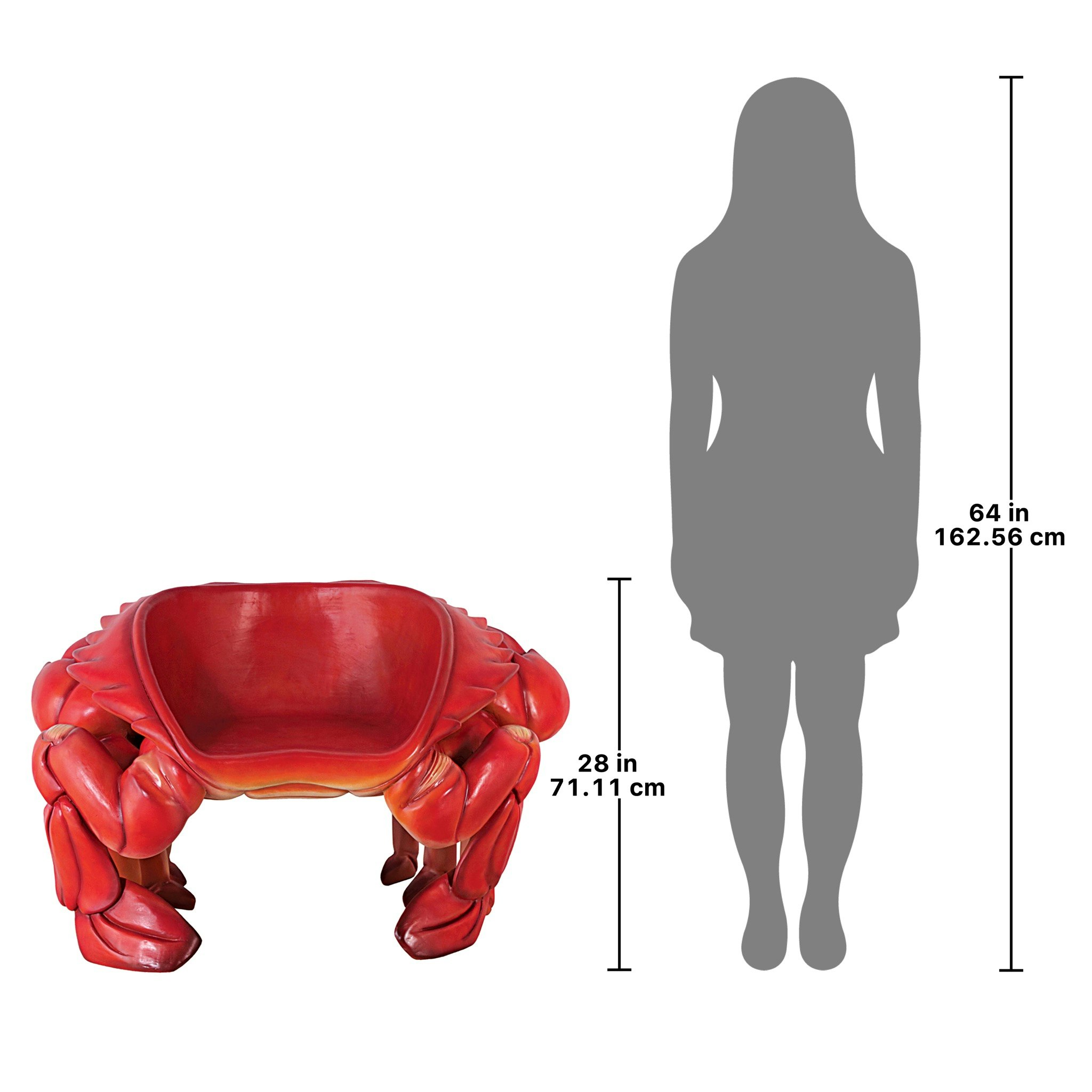 Toscano - Red King Crab Sculptural Chair in Red, Fiberglass