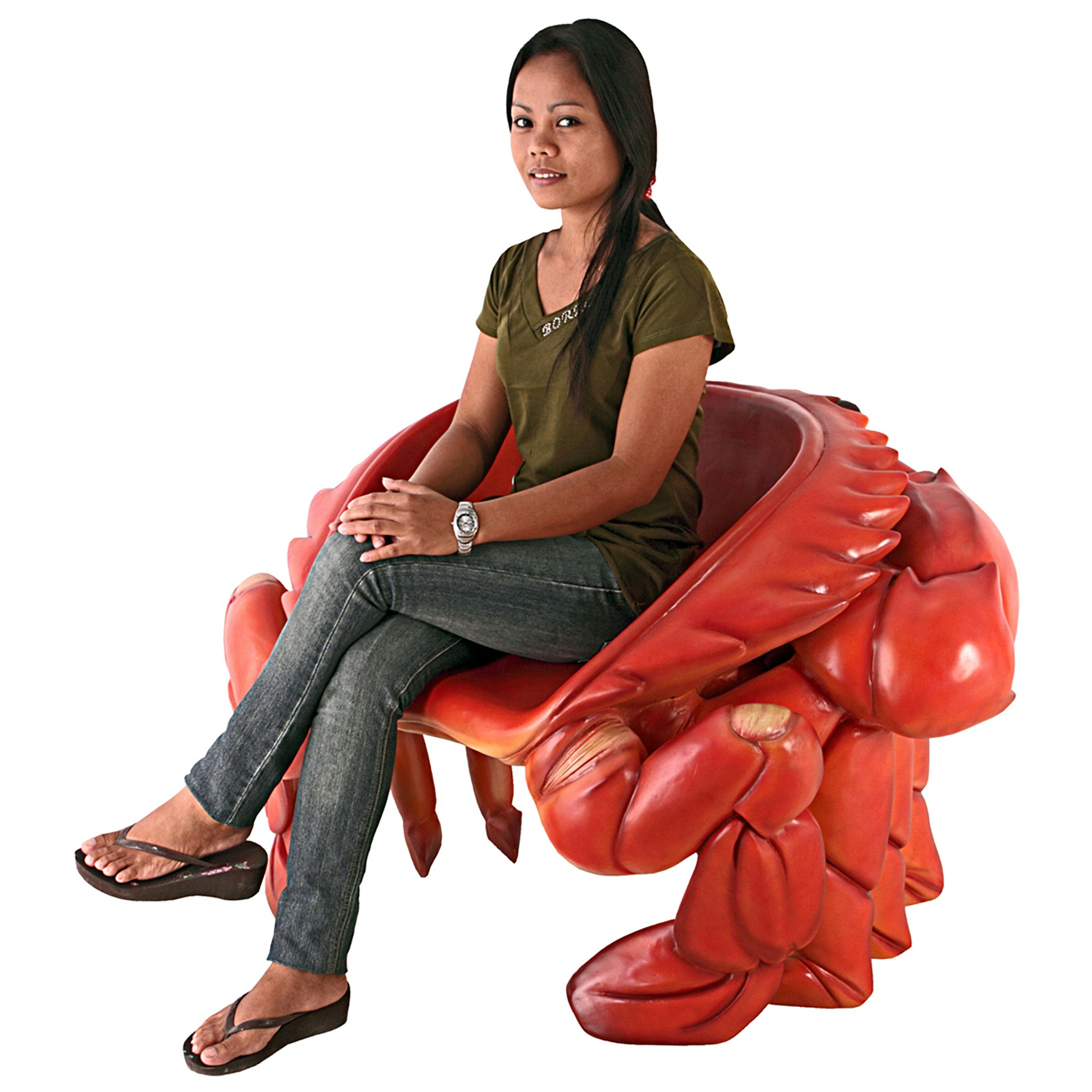Toscano - Red King Crab Sculptural Chair in Red, Fiberglass