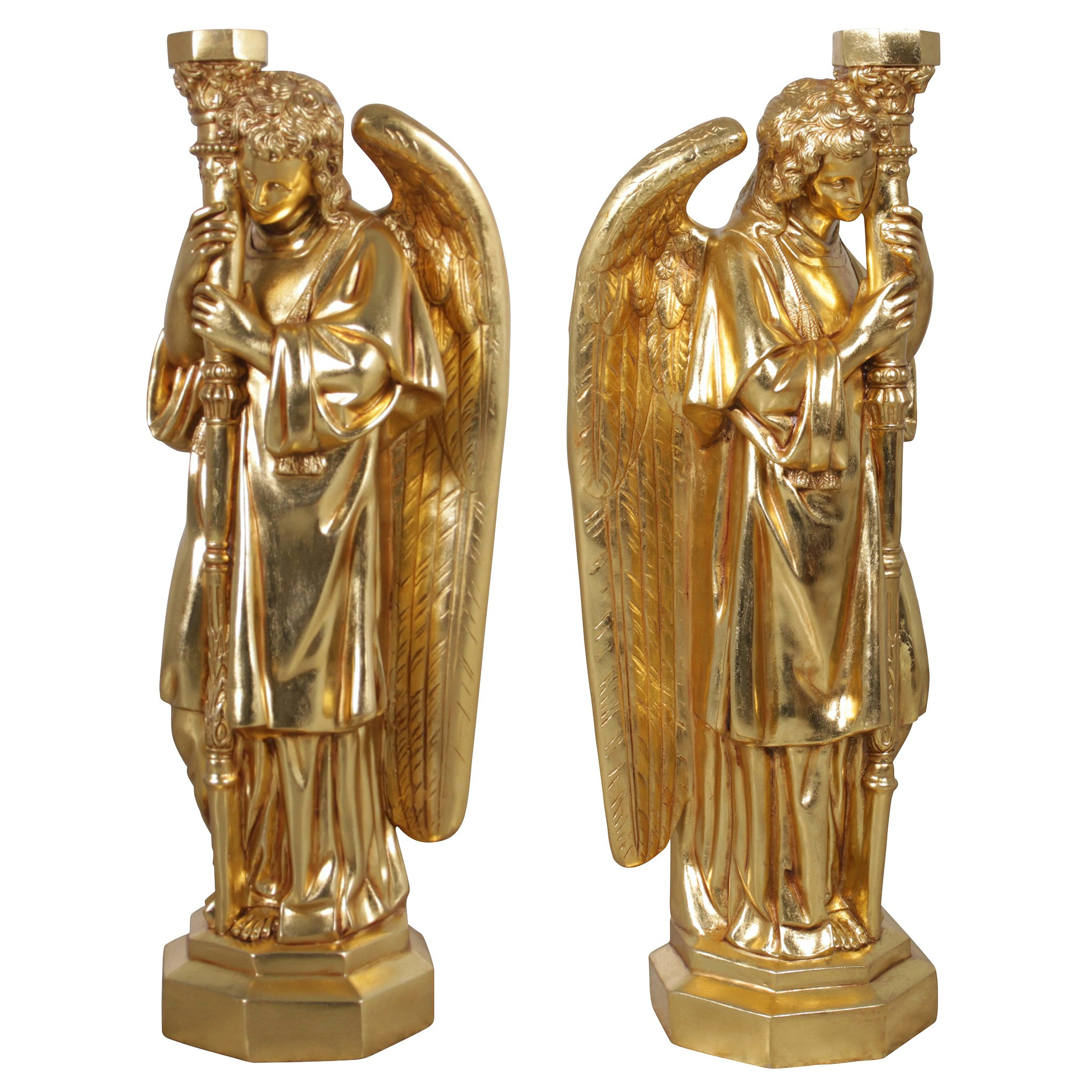 Toscano - Set of 2 Padova Golden Guardian Angel Statues