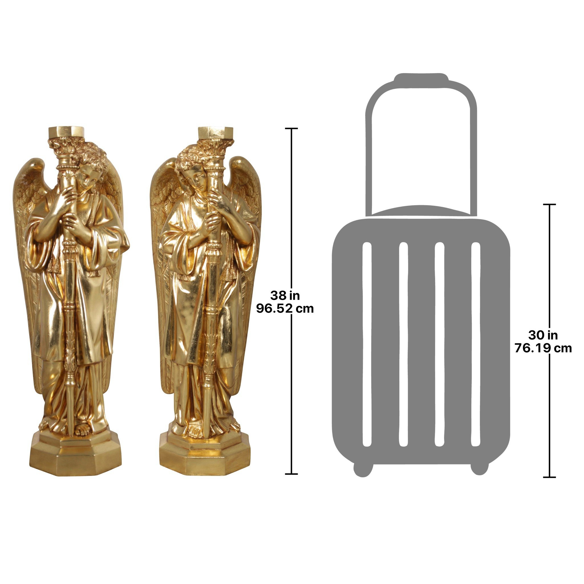 Toscano - Set of 2 Padova Golden Guardian Angel Statues