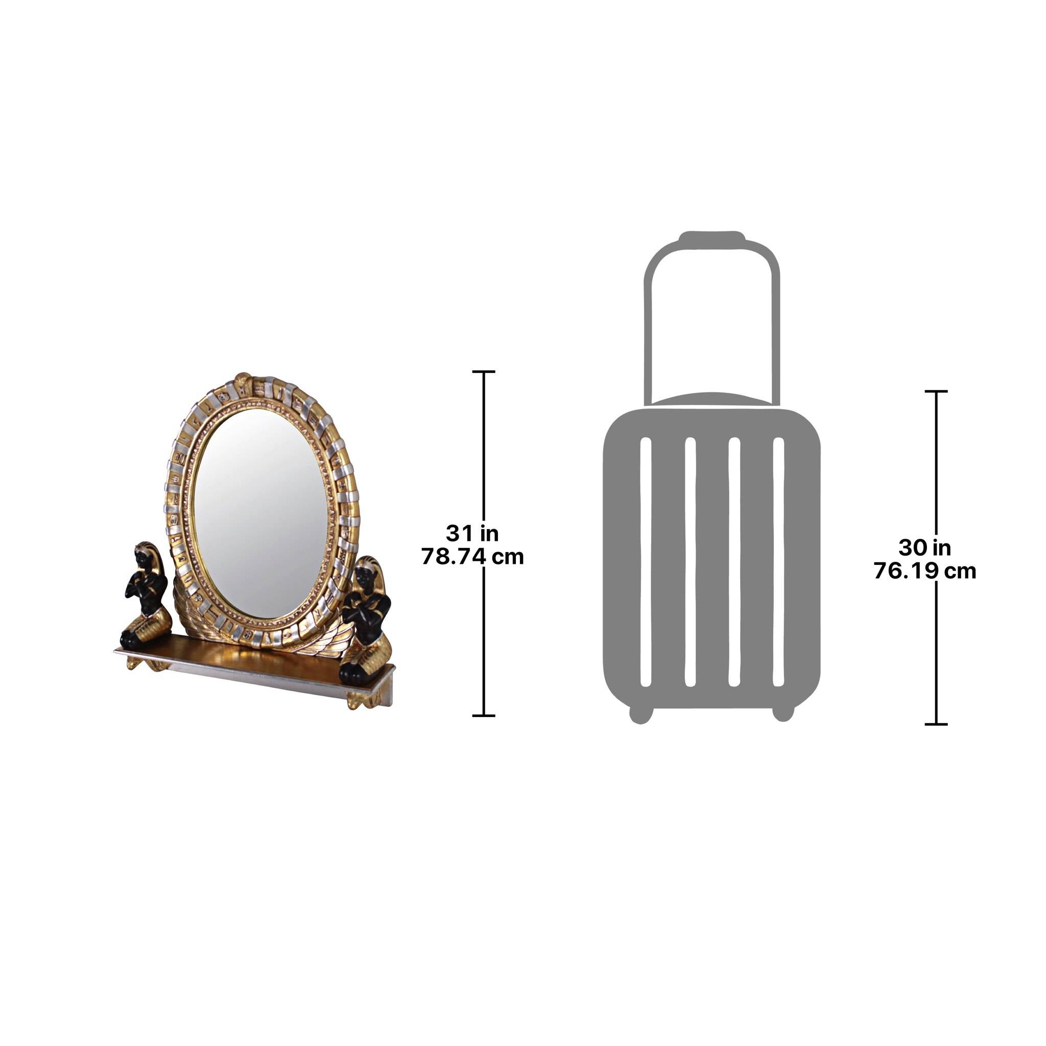 Toscano - King Amenhotep Egyptian Statue Vanity Mirror