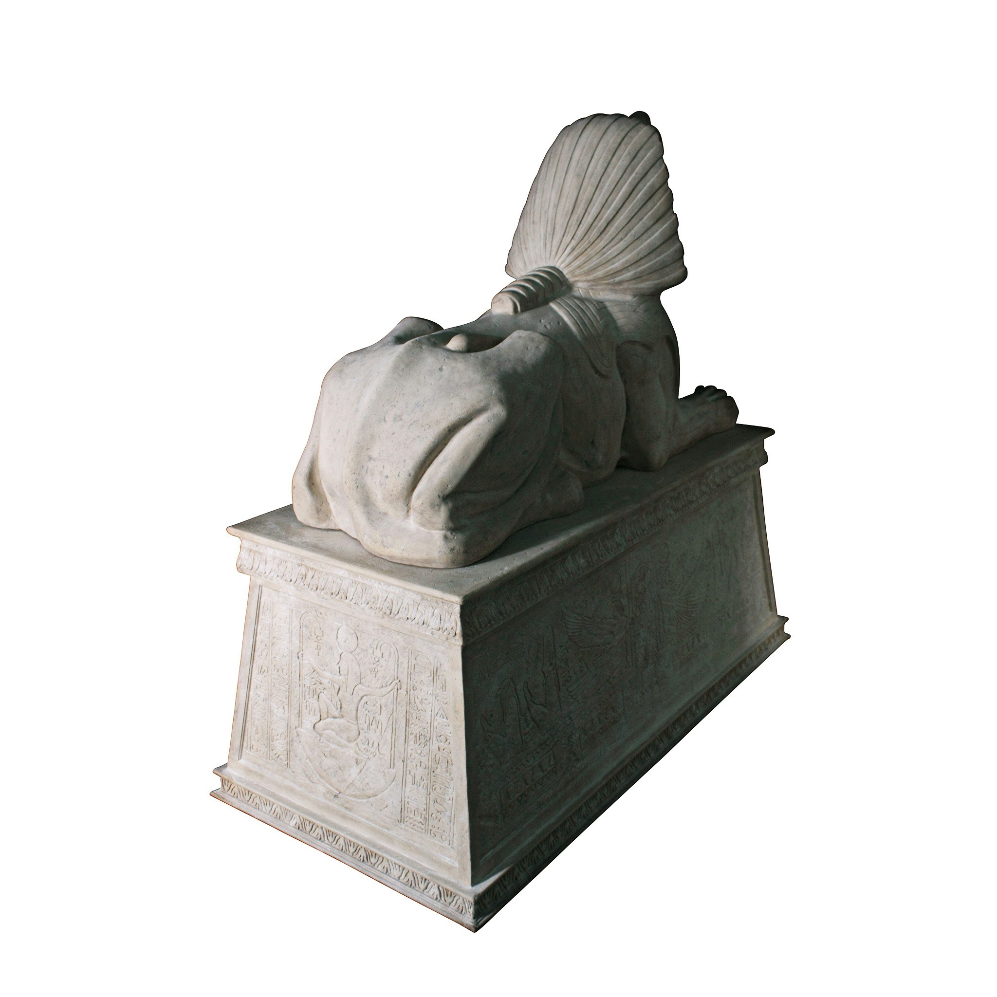 Toscano - Grand Stone Sphinx Statue atop a Egyptian Plinth