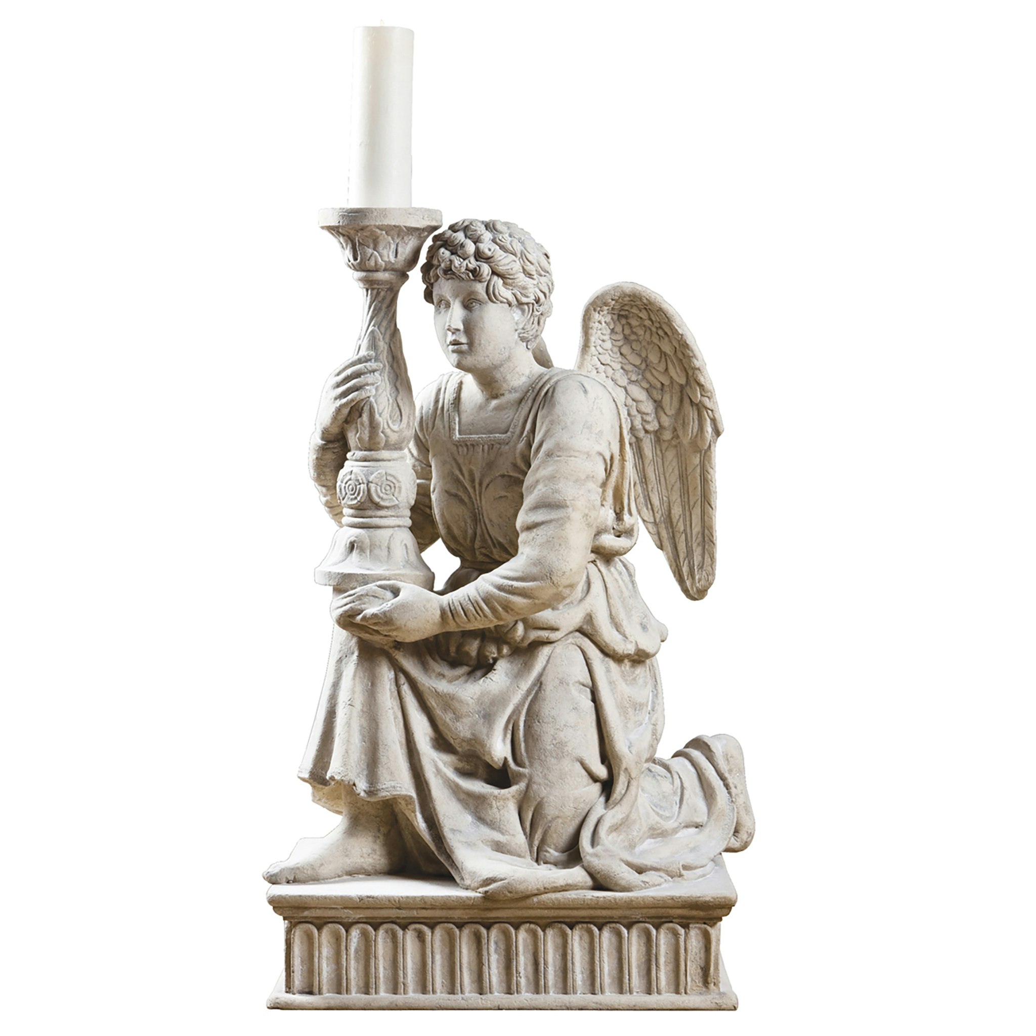Toscano - Michelangelo Kneeling Angel with Candlestick Statue