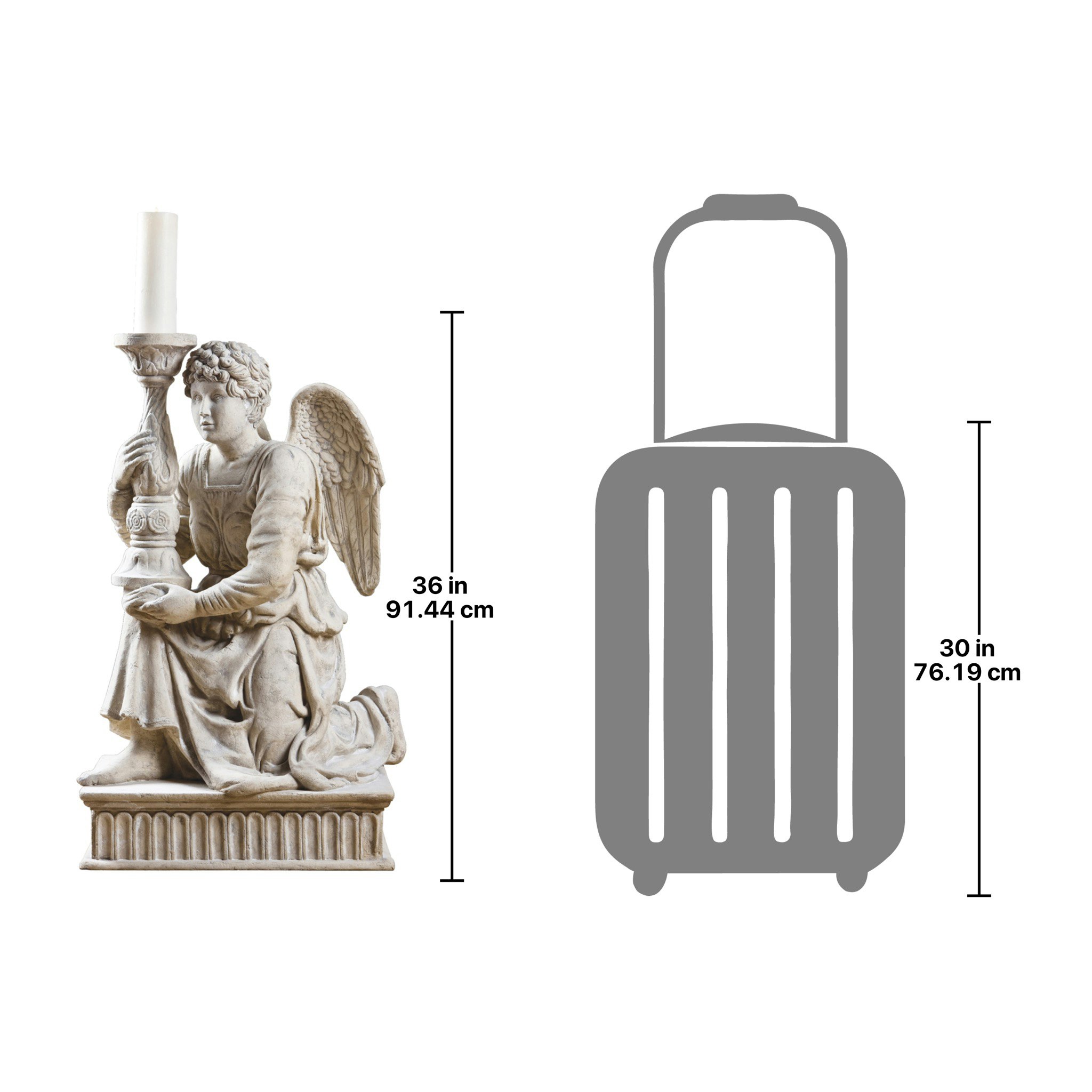 Toscano - Michelangelo Kneeling Angel with Candlestick Statue