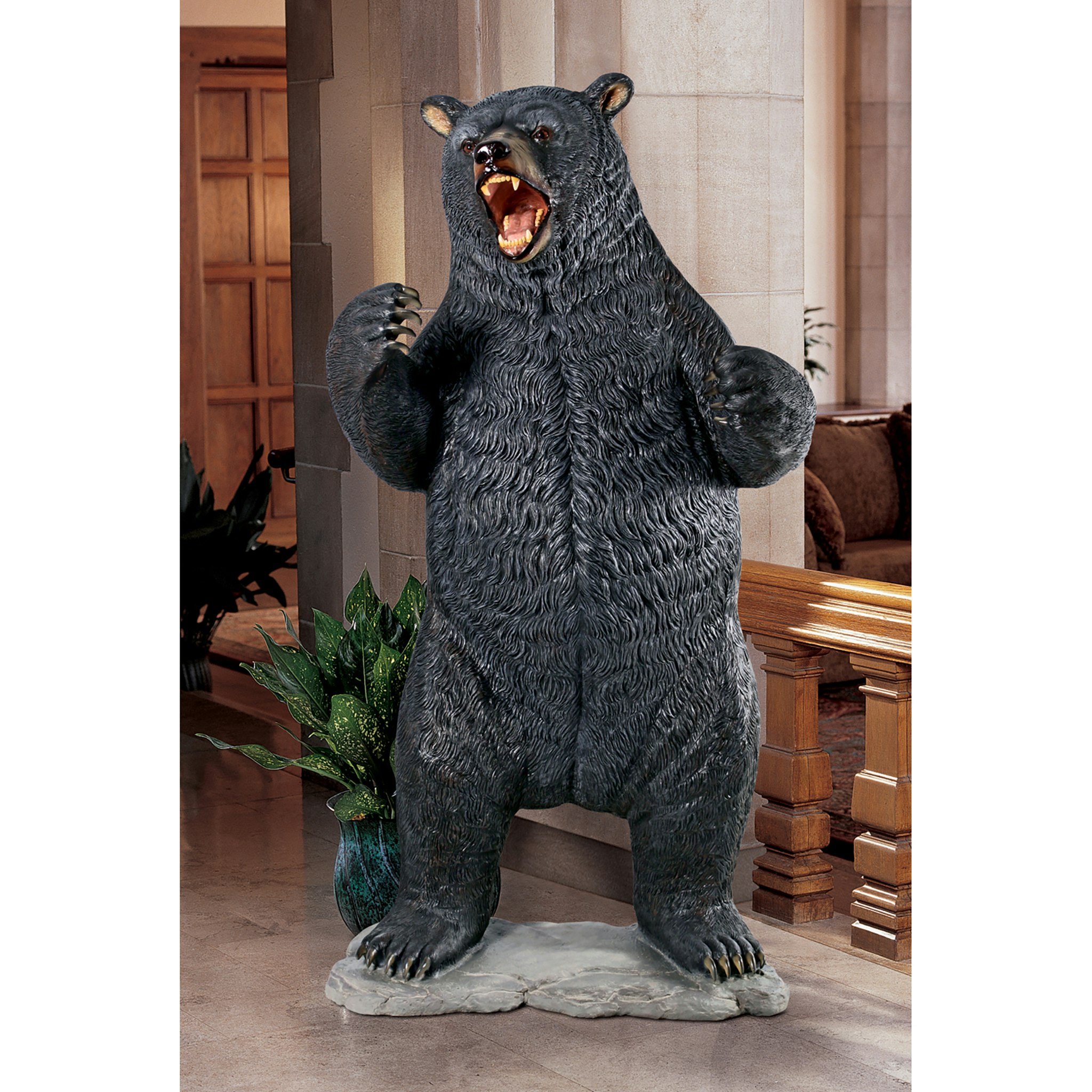 Toscano - Growling Black Bear Life-Size Statue