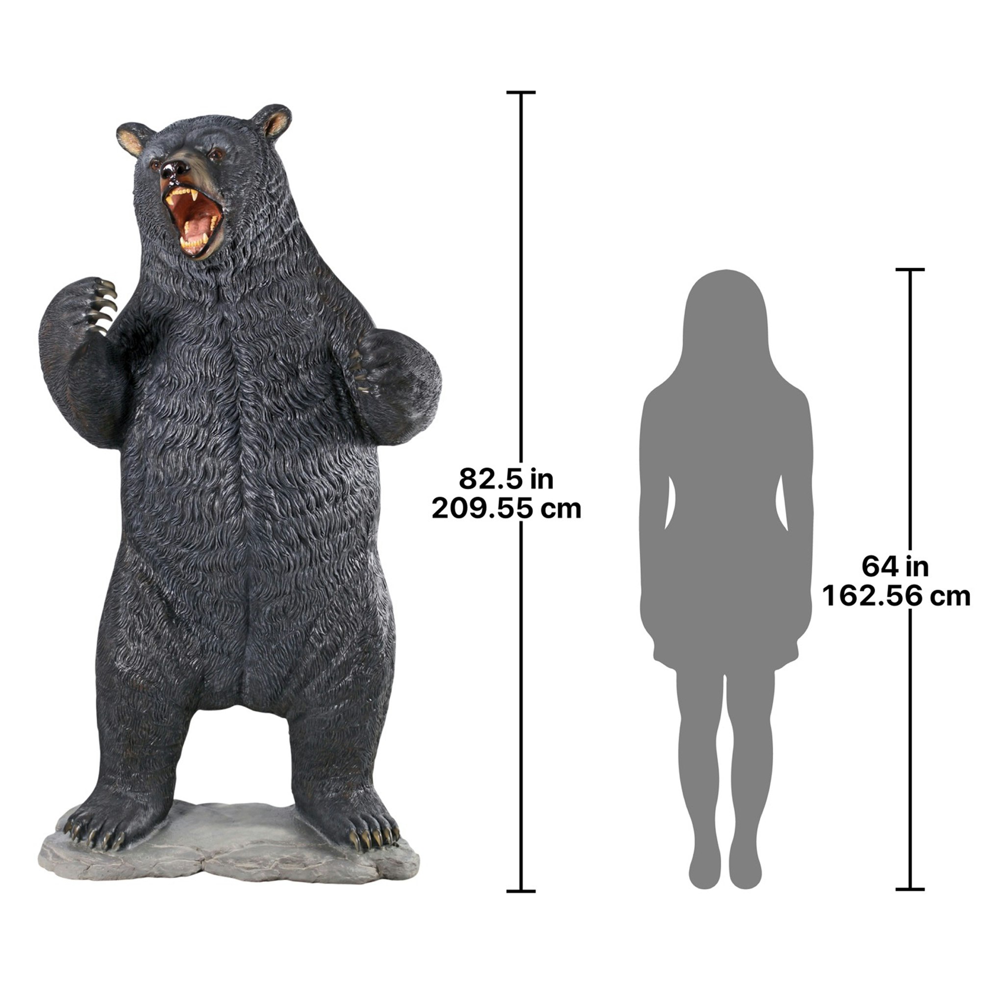 Toscano - Growling Black Bear Life-Size Statue