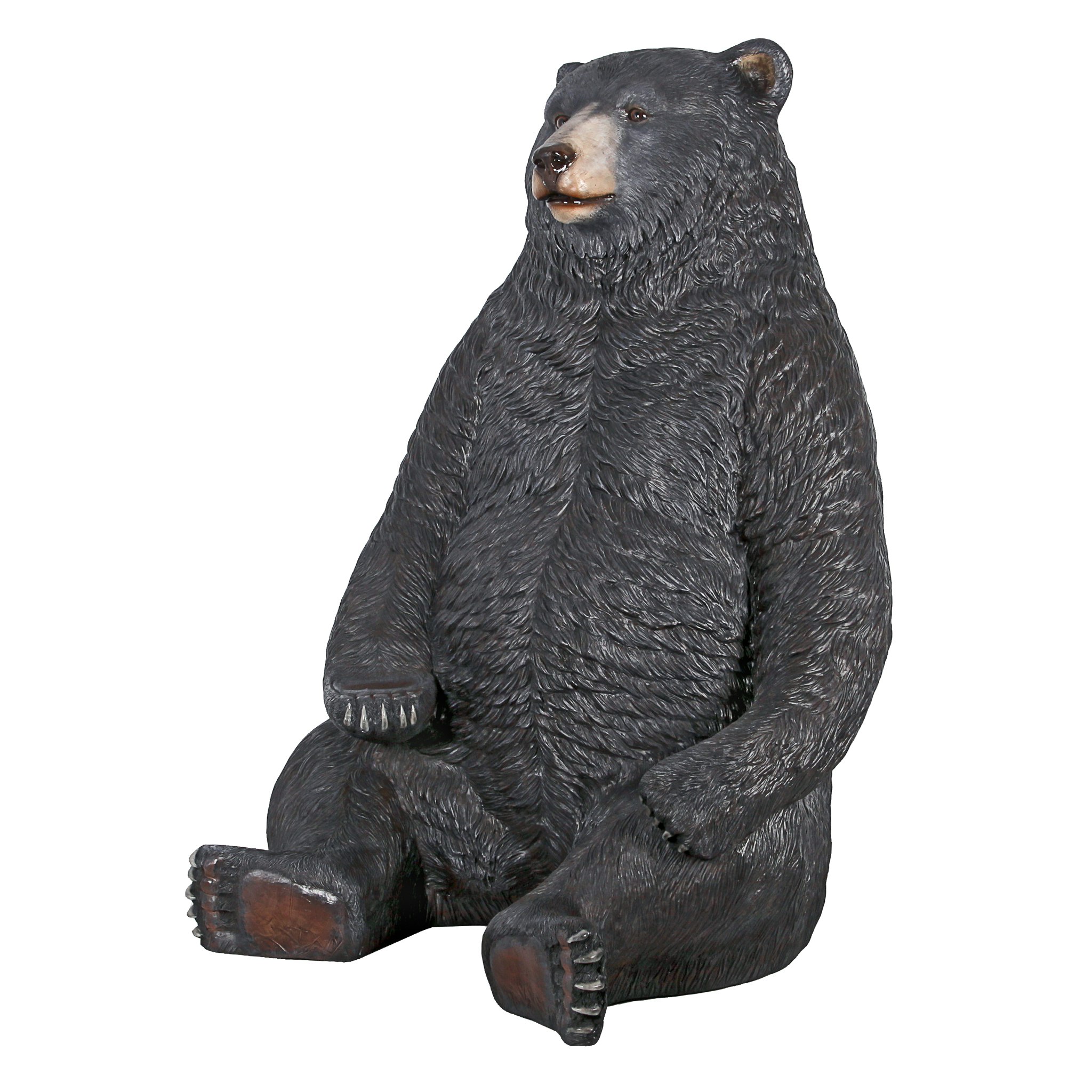 Toscano - Sitting Pretty Oversized Black Bear Statue with Paw Seat