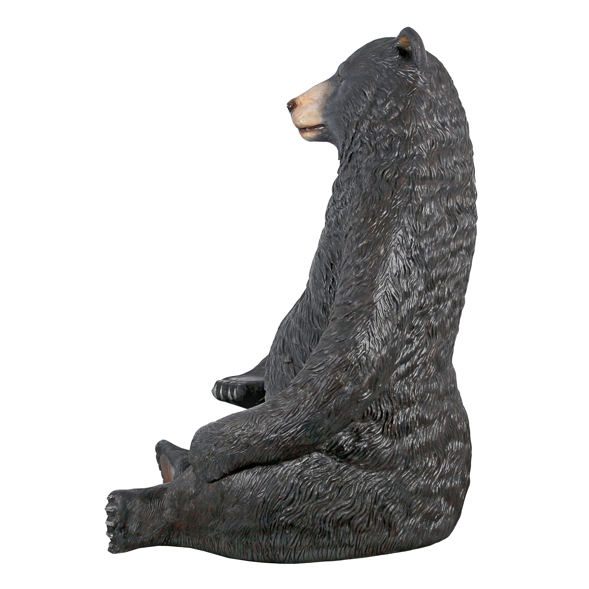 Toscano - Sitting Pretty Oversized Black Bear Statue with Paw Seat