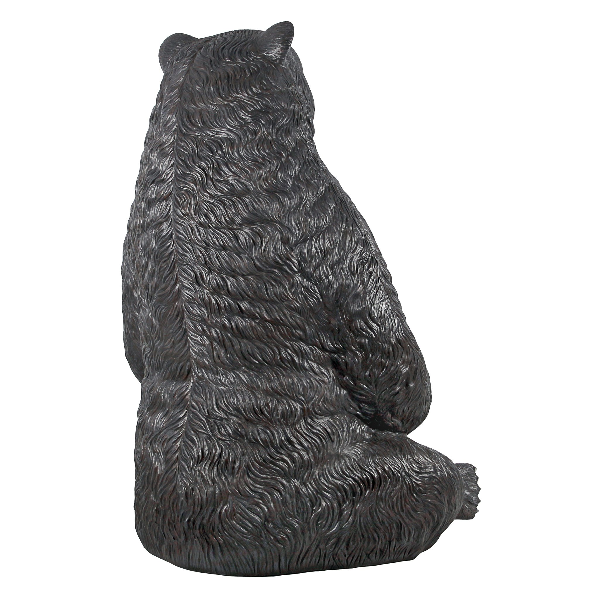 Toscano - Sitting Pretty Oversized Black Bear Statue with Paw Seat