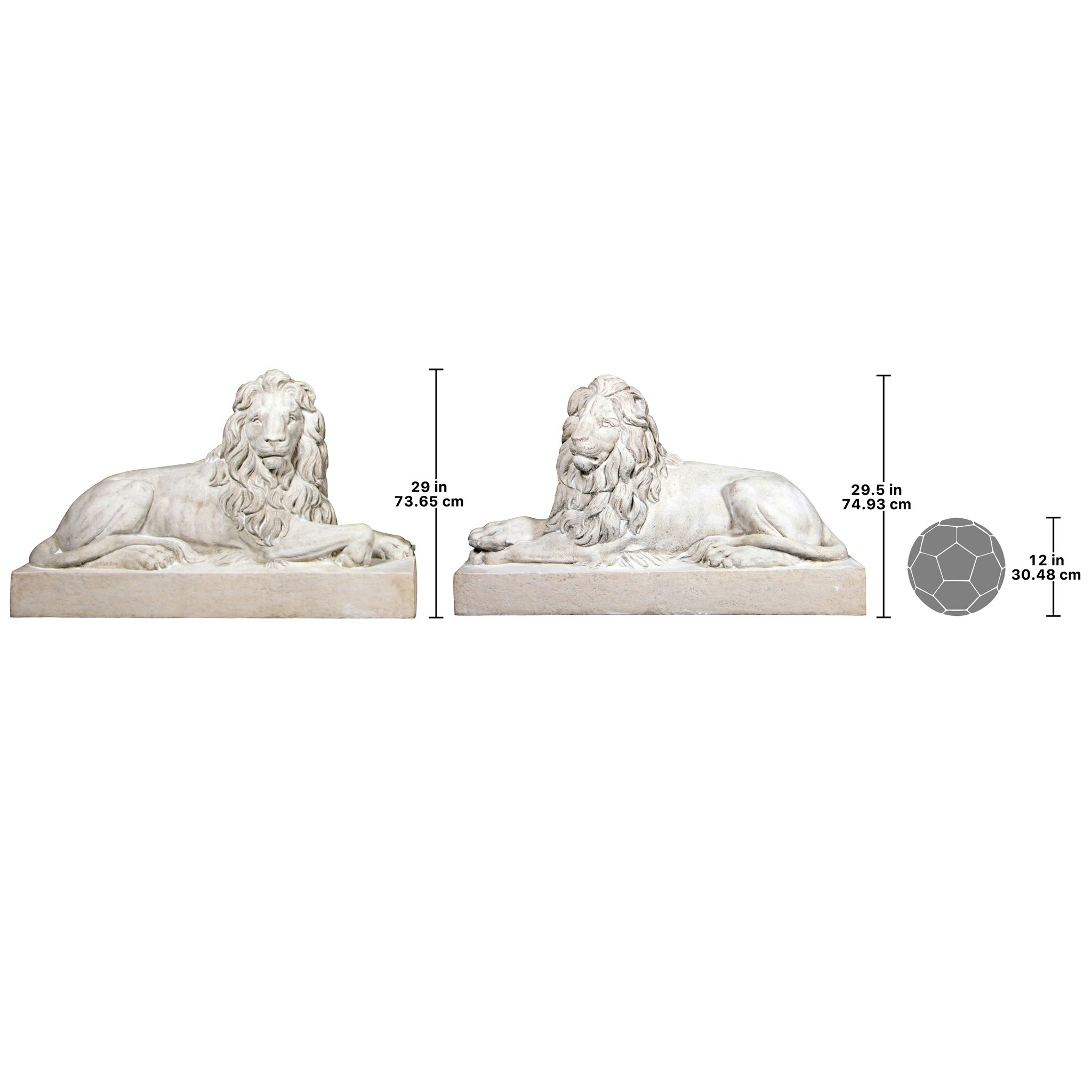 Toscano - Set of 2 Castle Courtyard Lion Sentinel Statues