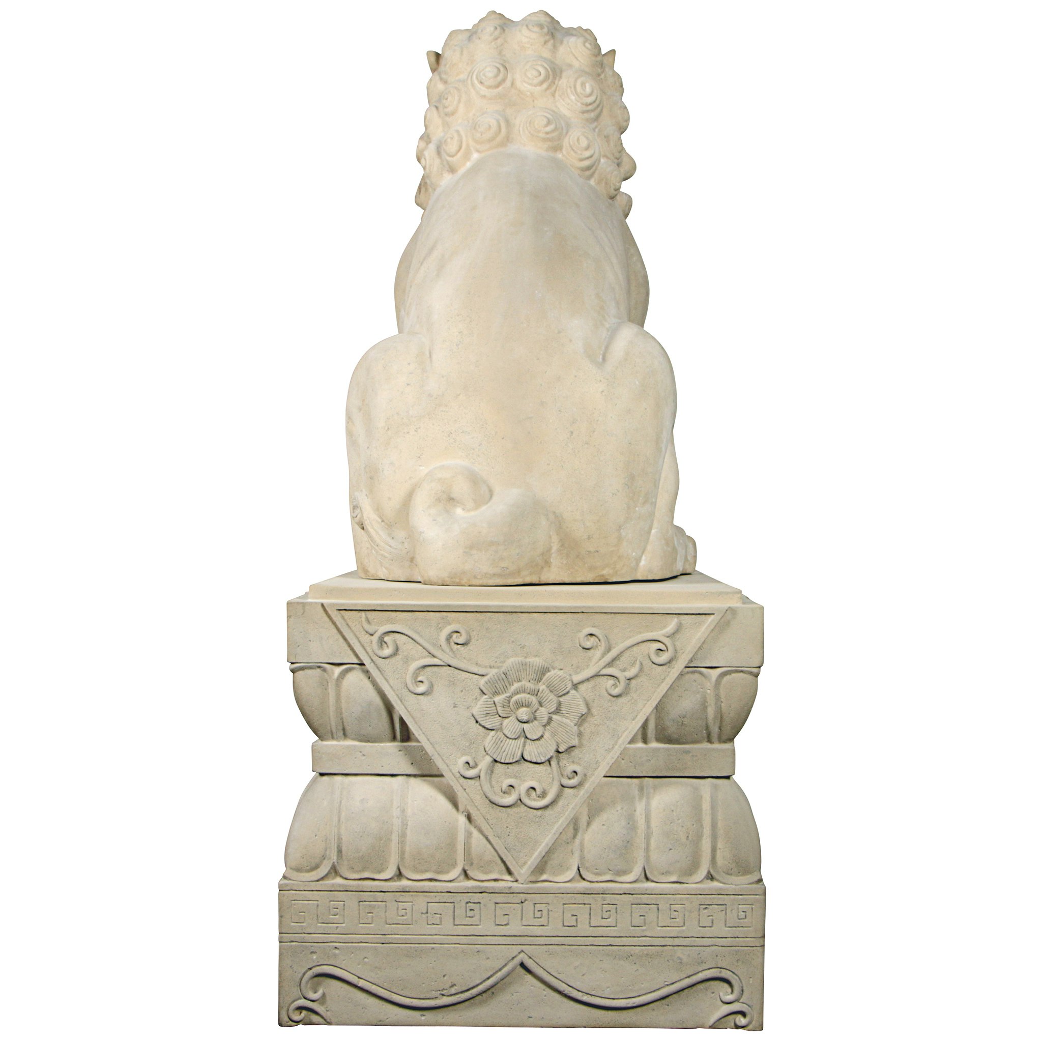 Toscano Grand Palace Chinese Lion Foo Dog Statue with Pedestal Base - Female