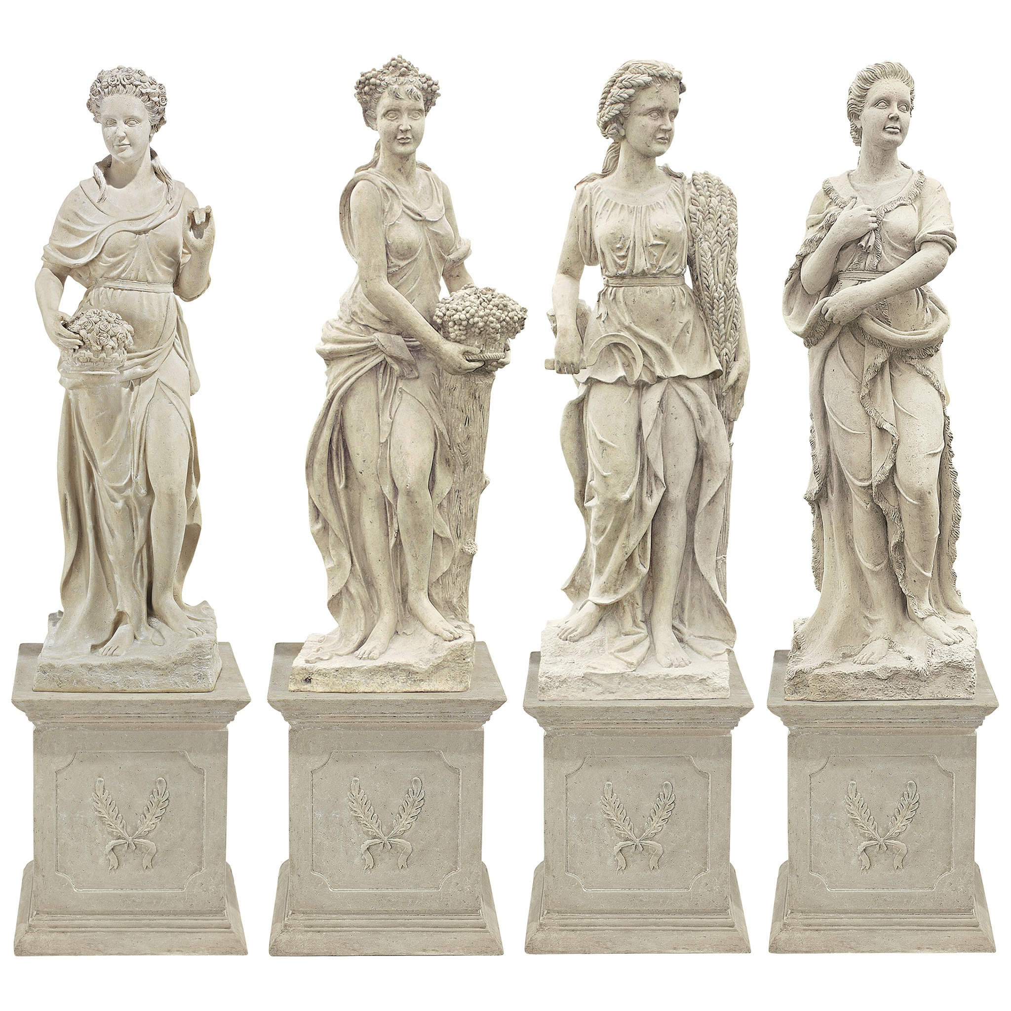 Toscano - Goddesses of the Seasons All Four Season Statues  Plinths