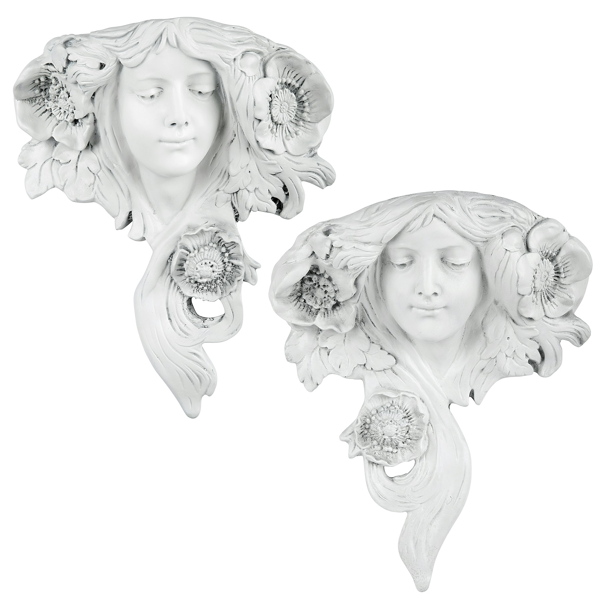 Toscano - Set of 2 French Greenmen Planter Wall Sculptures