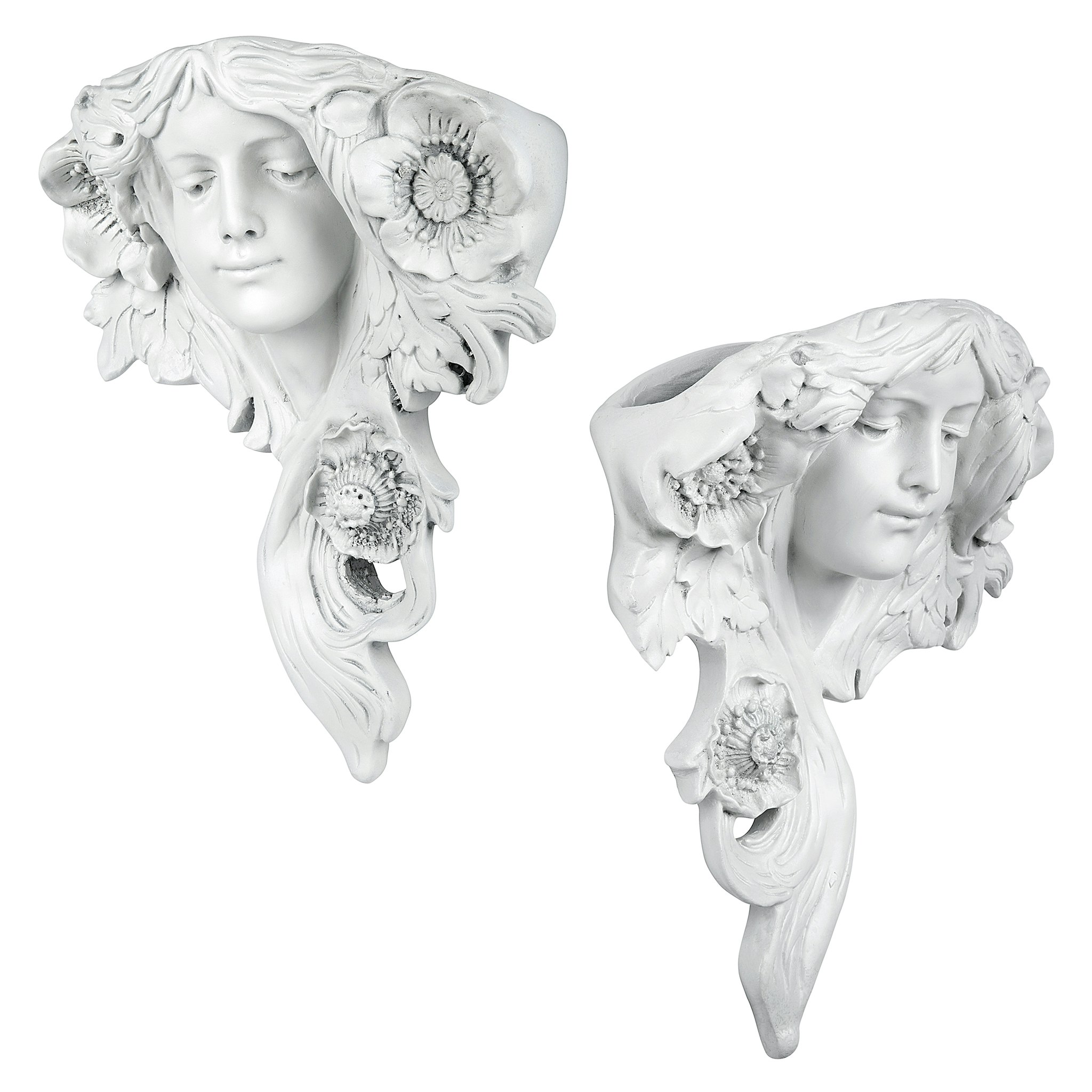 Toscano - Set of 2 French Greenmen Planter Wall Sculptures