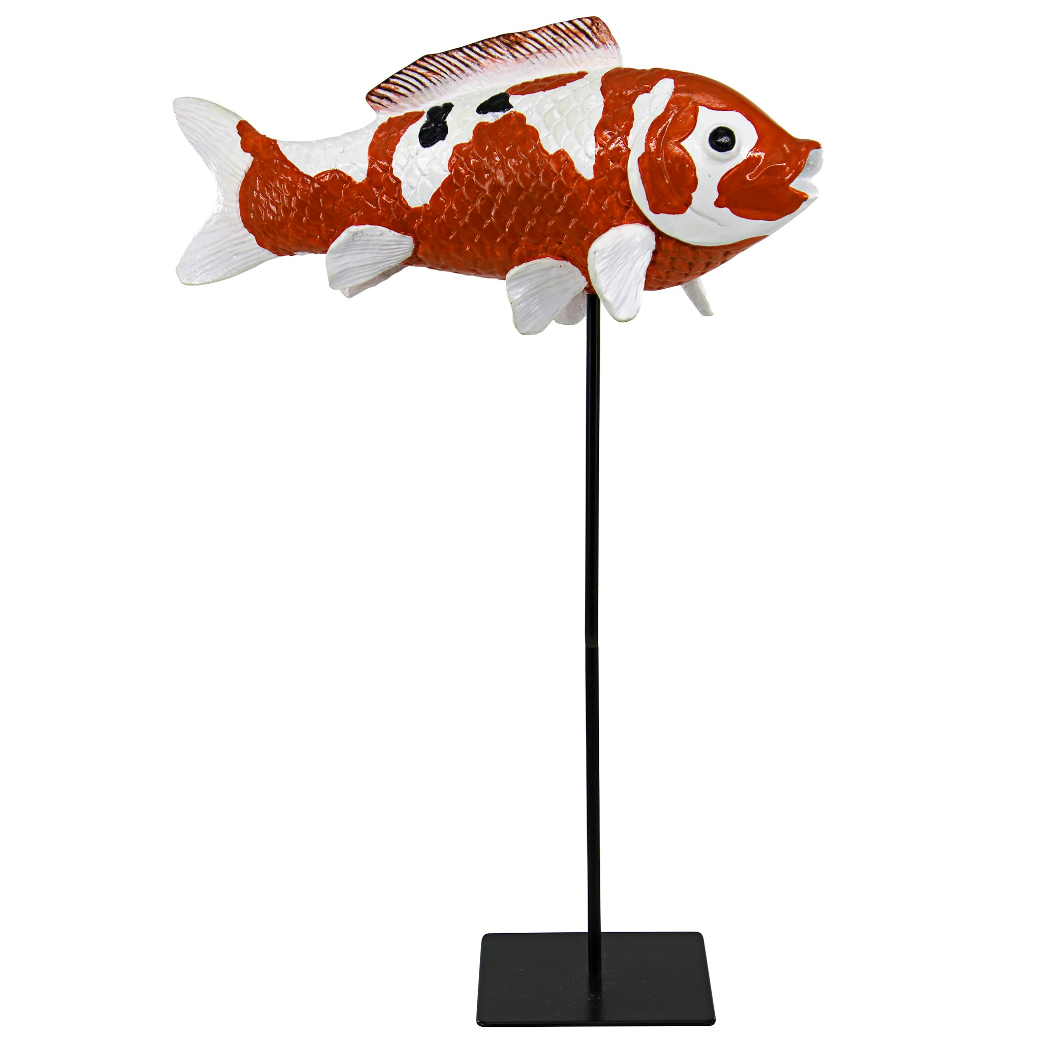 Toscano Japanese Floating Koi Fish Statue - Large