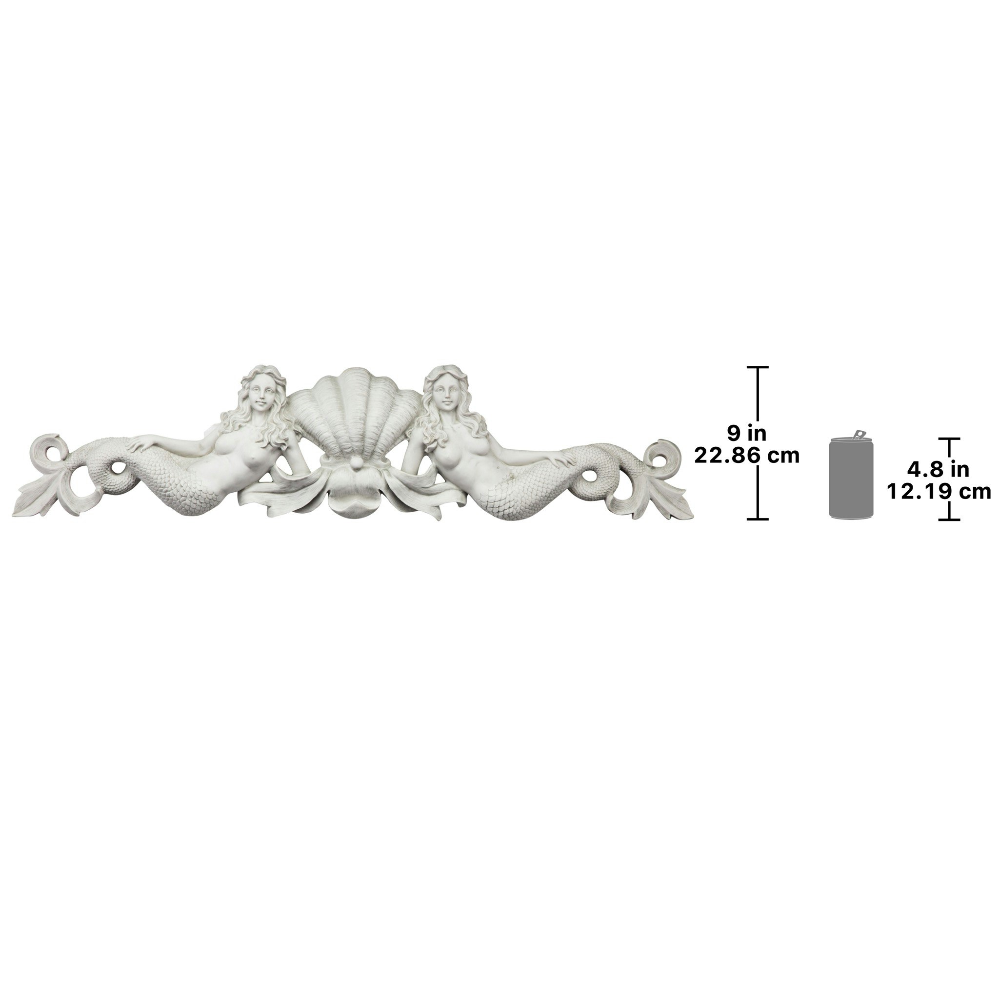Toscano - Mermaid Sculptural Wall Pediment