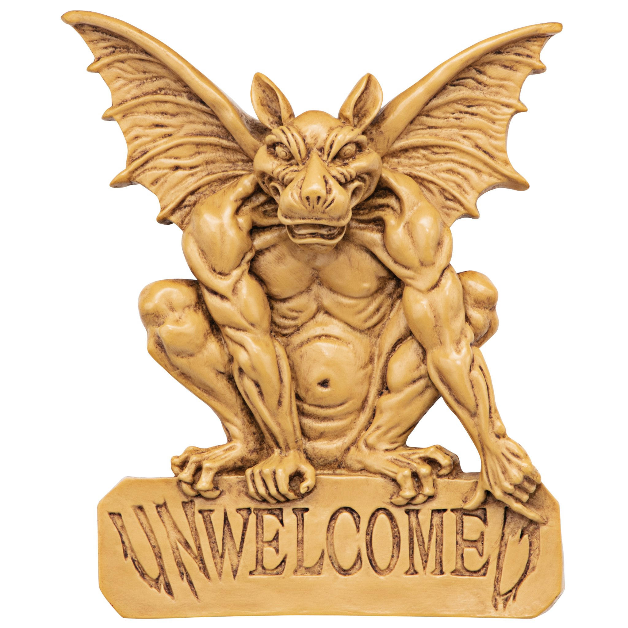Toscano - UnWelcomed Gargoyle Welcome Sign Wall Sculpture