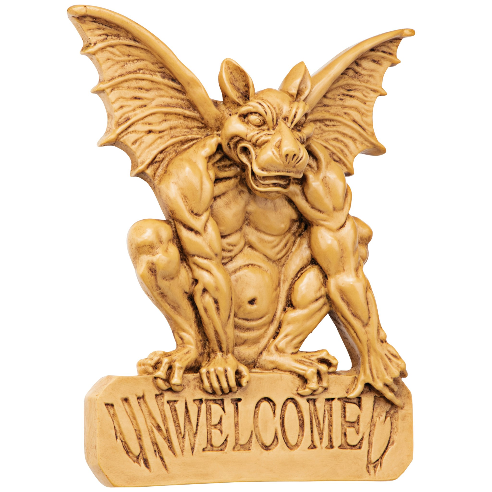 Toscano - UnWelcomed Gargoyle Welcome Sign Wall Sculpture