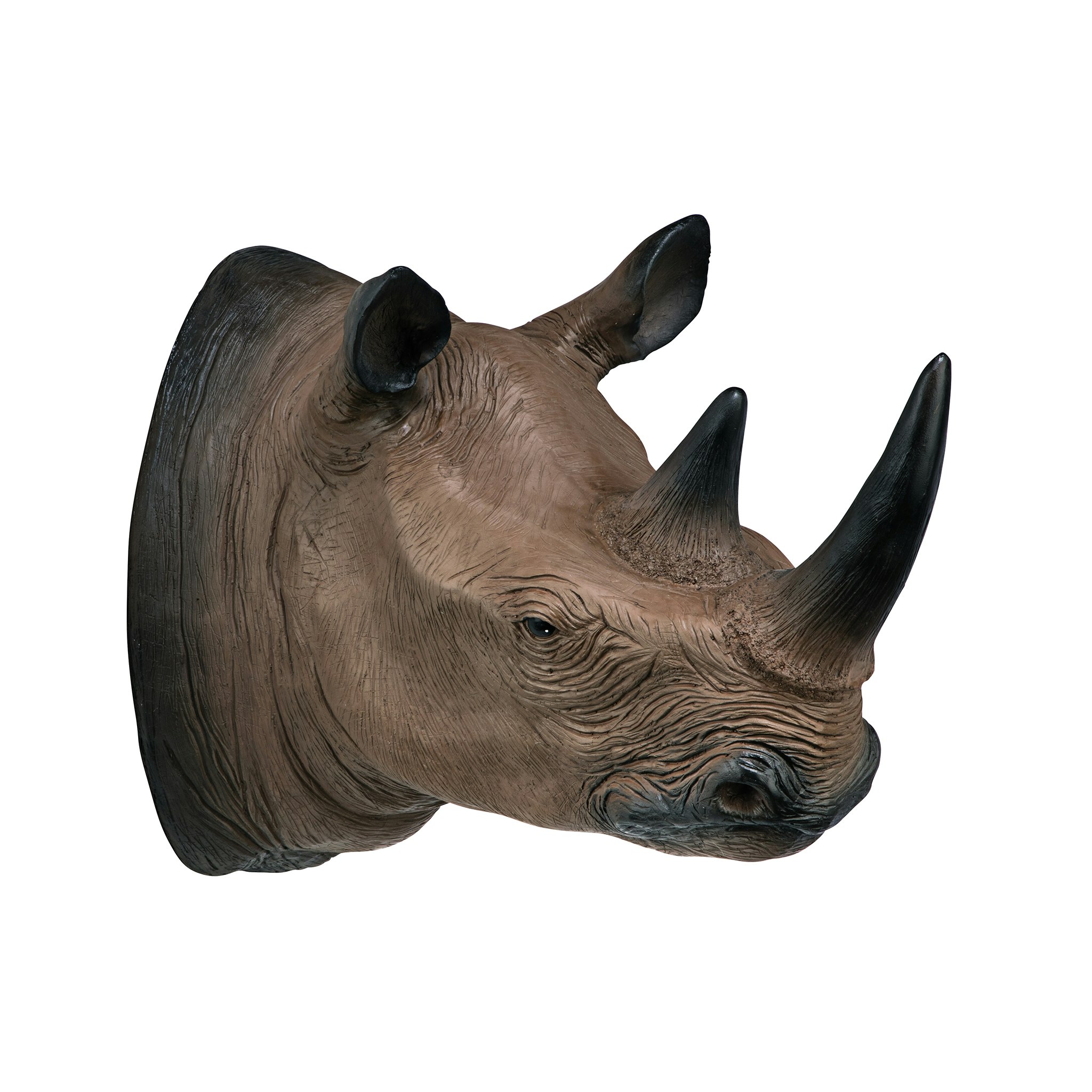 Toscano - Black Rhinoceros Trophy Wall Sculpture