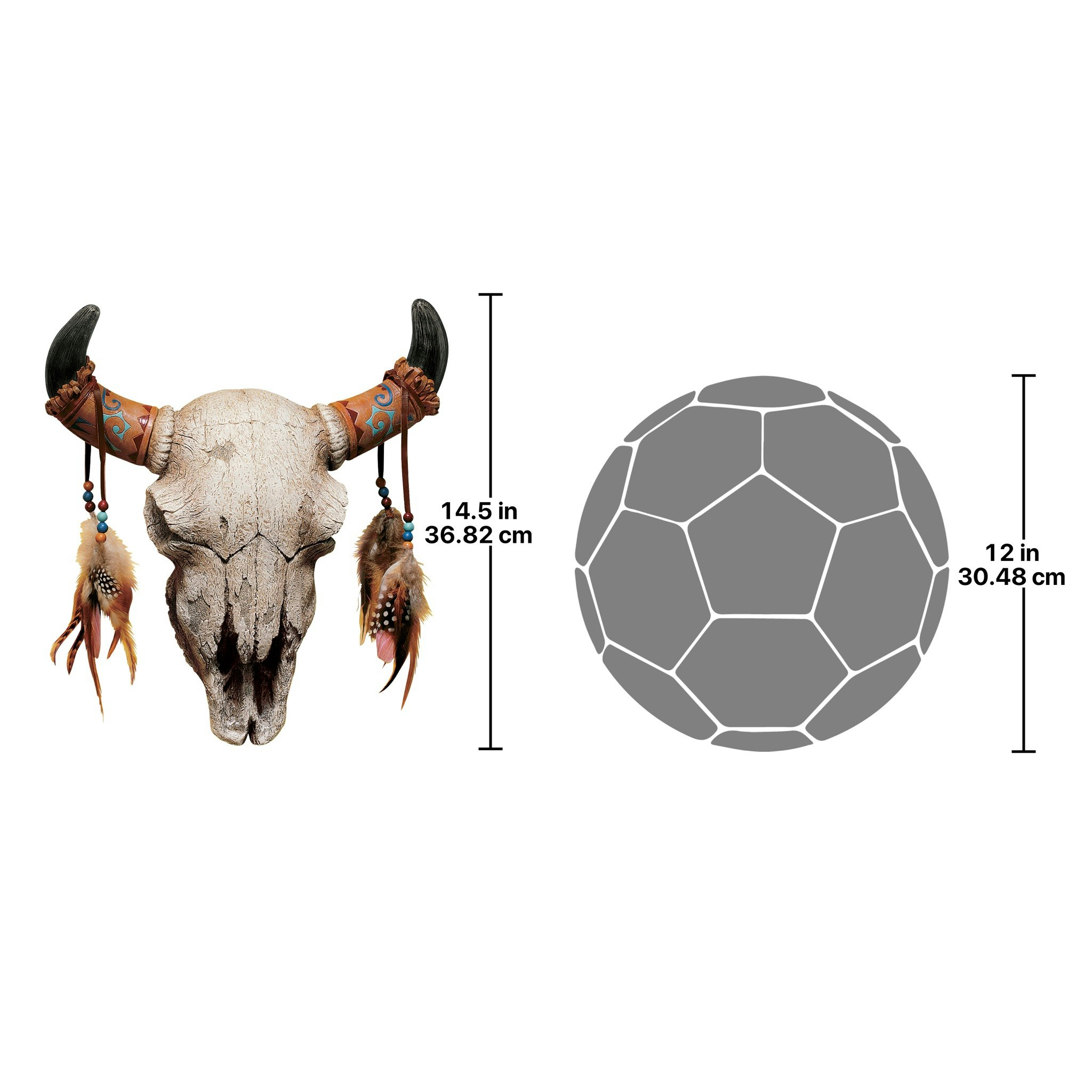 Toscano - Spirit of the West Cow Skull Wall Sculpture