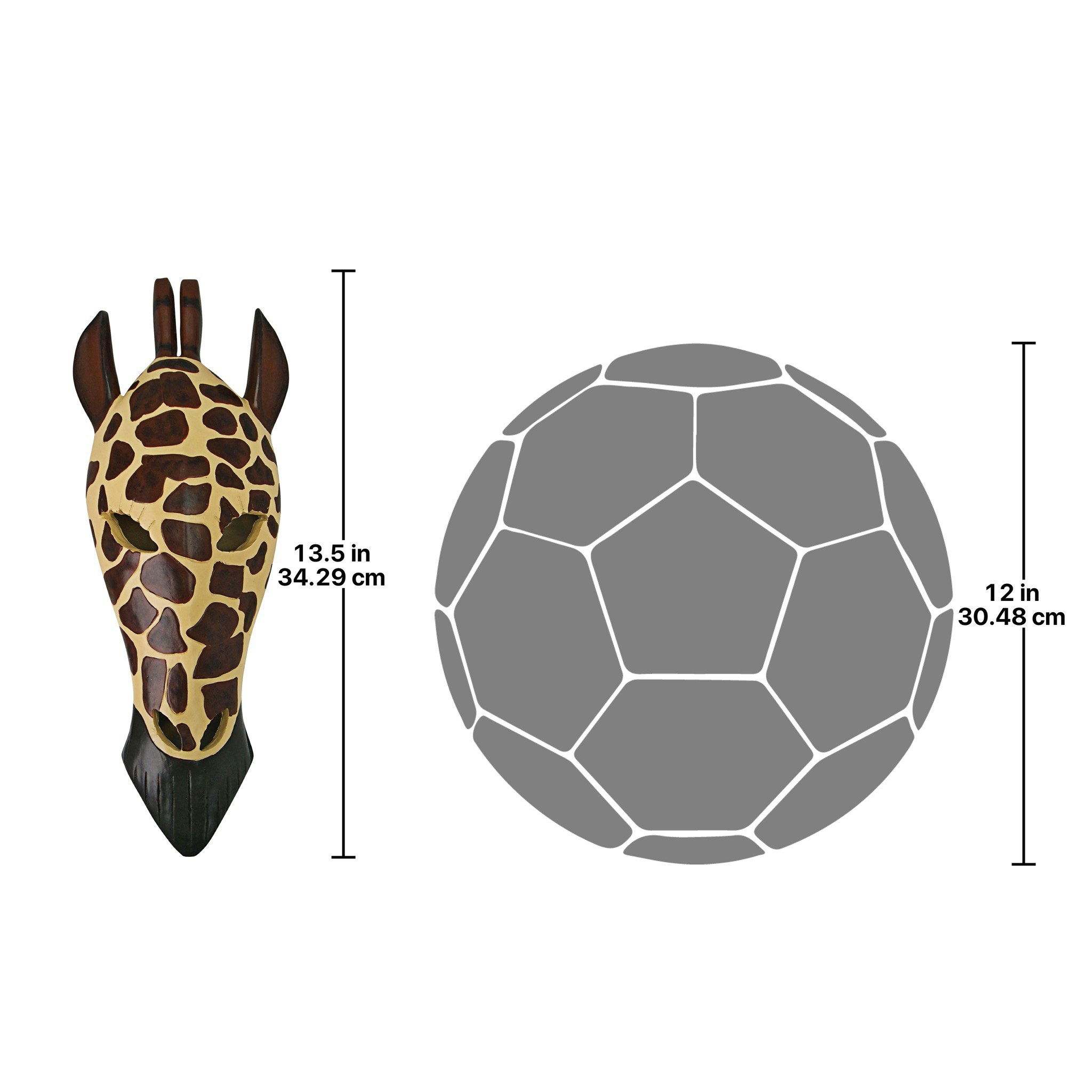 Toscano Tribal-Style Animal Mask Wall Sculpture - Giraffe