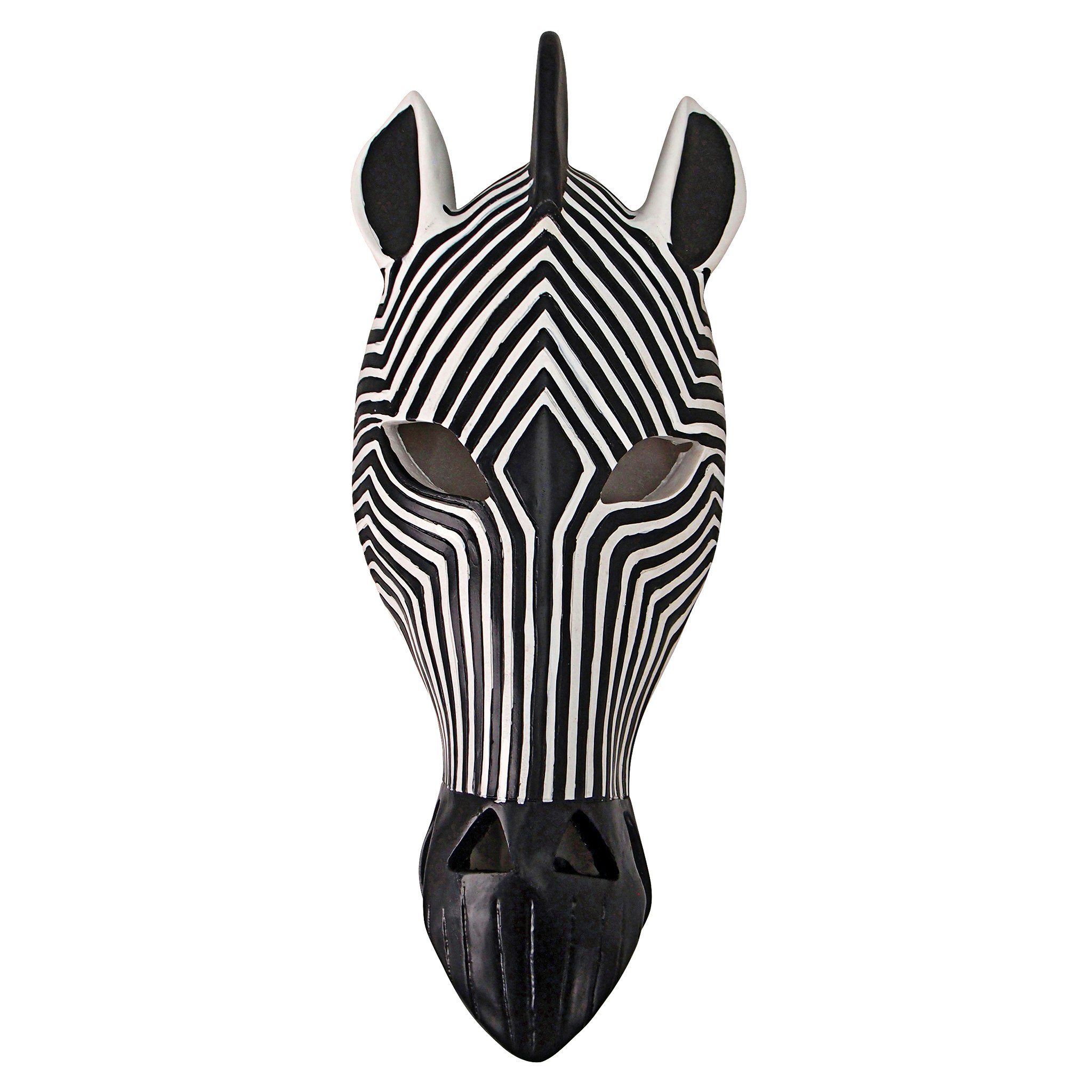 Toscano Tribal-Style Animal Mask Wall Sculpture - Zebra