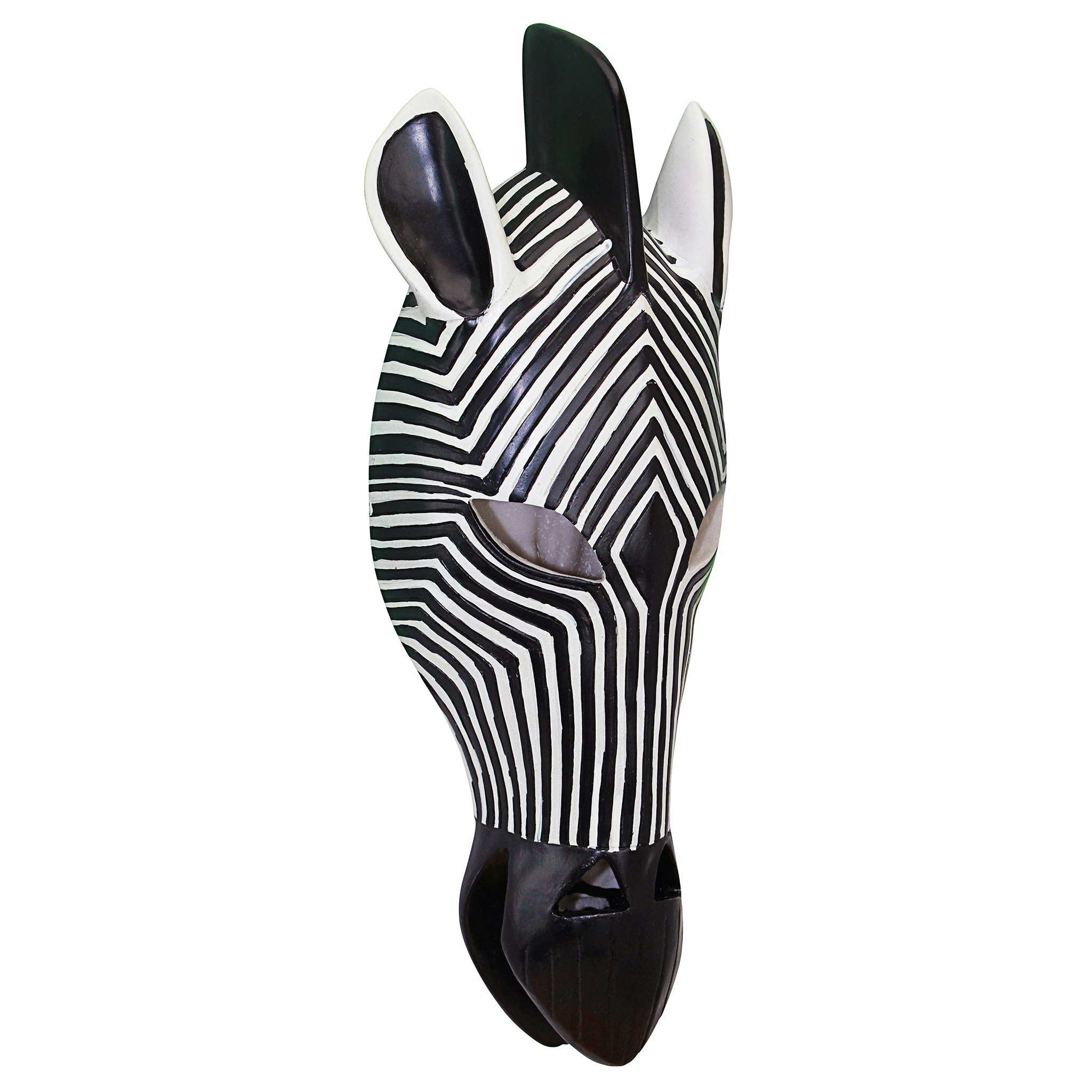 Toscano Tribal-Style Animal Mask Wall Sculpture - Zebra