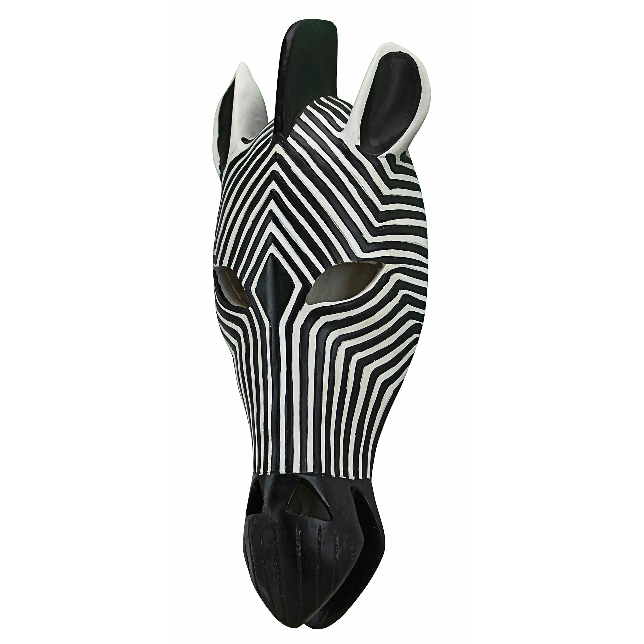 Toscano Tribal-Style Animal Mask Wall Sculpture - Zebra