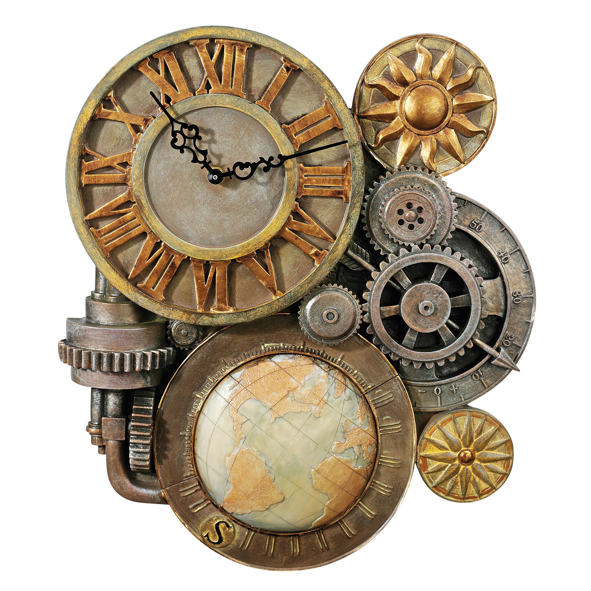 Toscano Gears of Time Sculptural Wall Clock - Medium