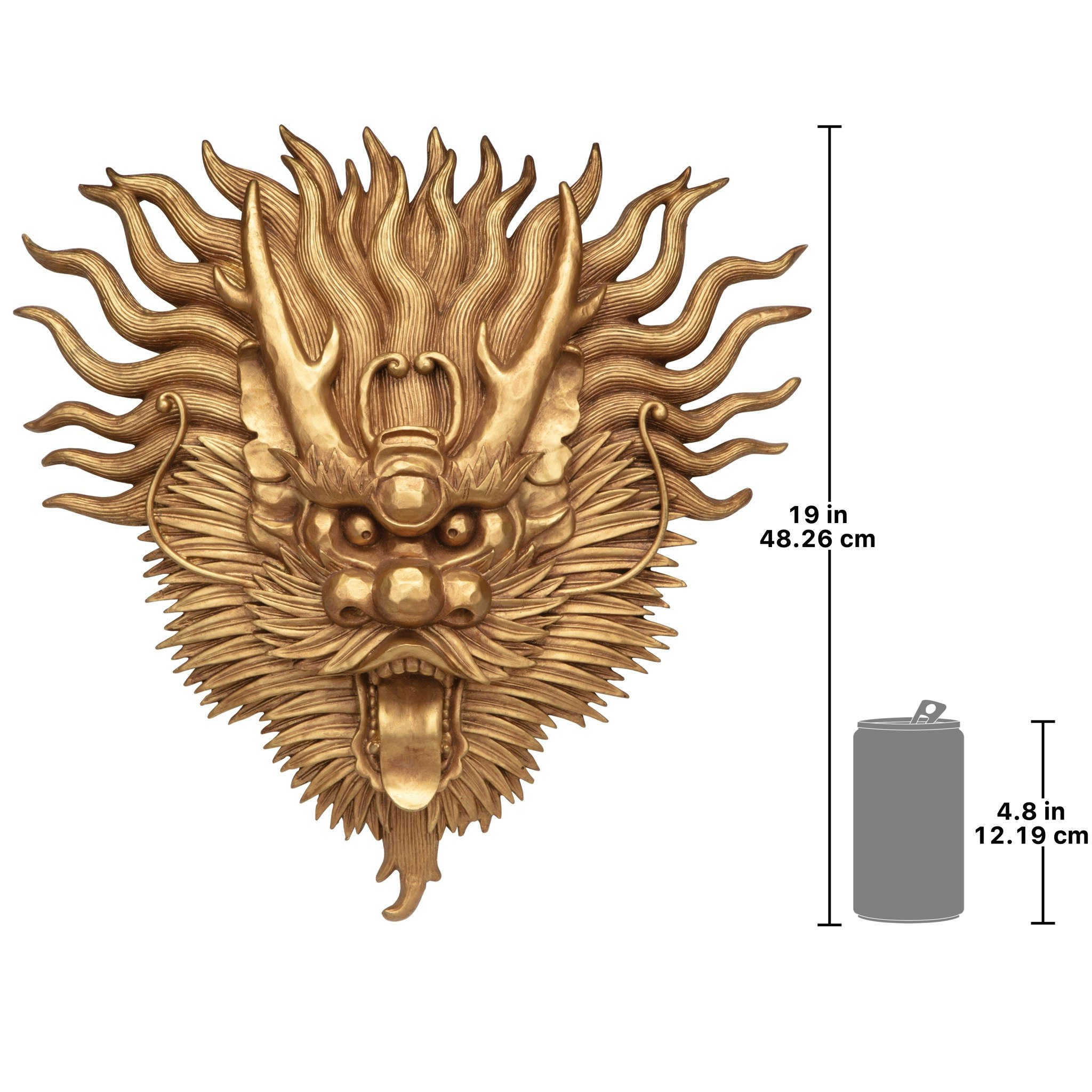 Toscano - Tibetan Dragon Mask Wall Sculpture