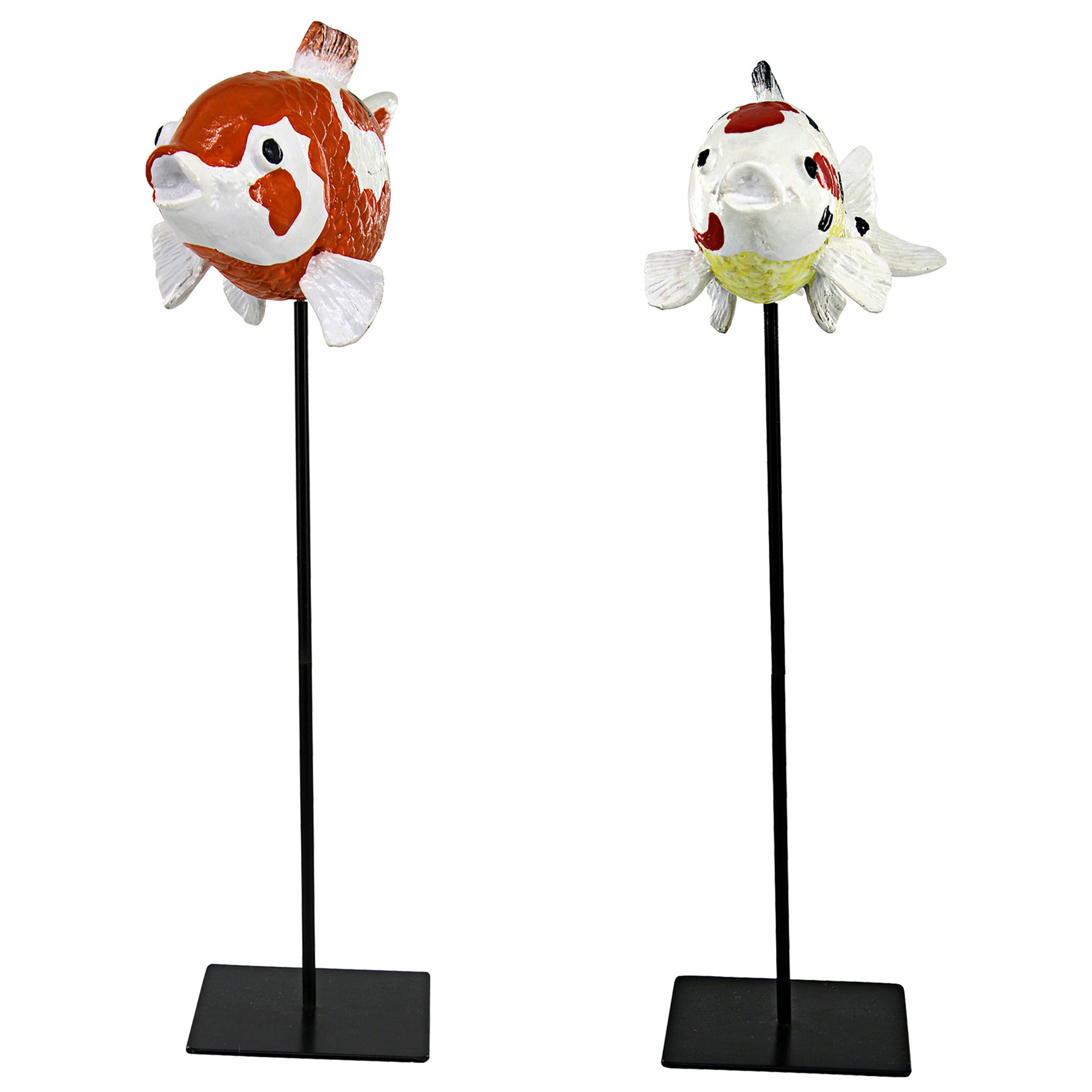 Toscano - Set of 2 Japanese Pond Koi Fish Statues