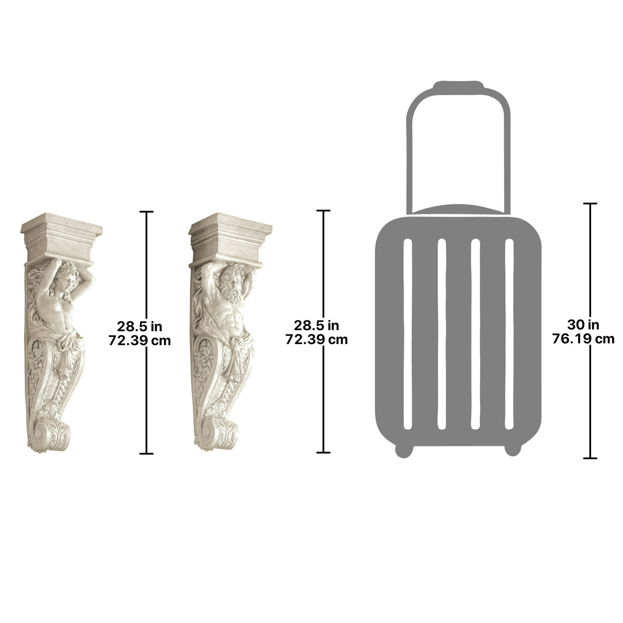 Toscano - Set of 2 Telamon  Caryatid Wall Sculptures