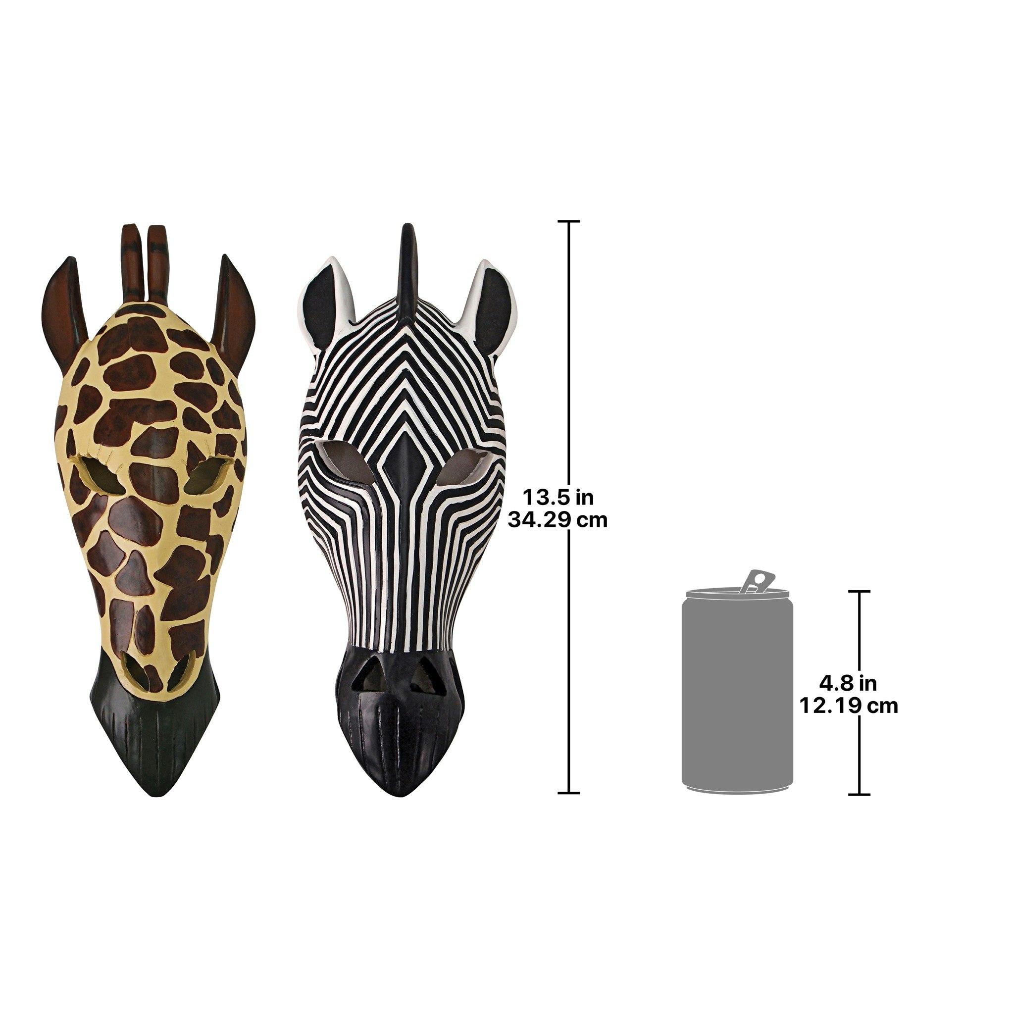 Toscano - Set of 2 Tribal-Style Animal Mask Wall Sculptures