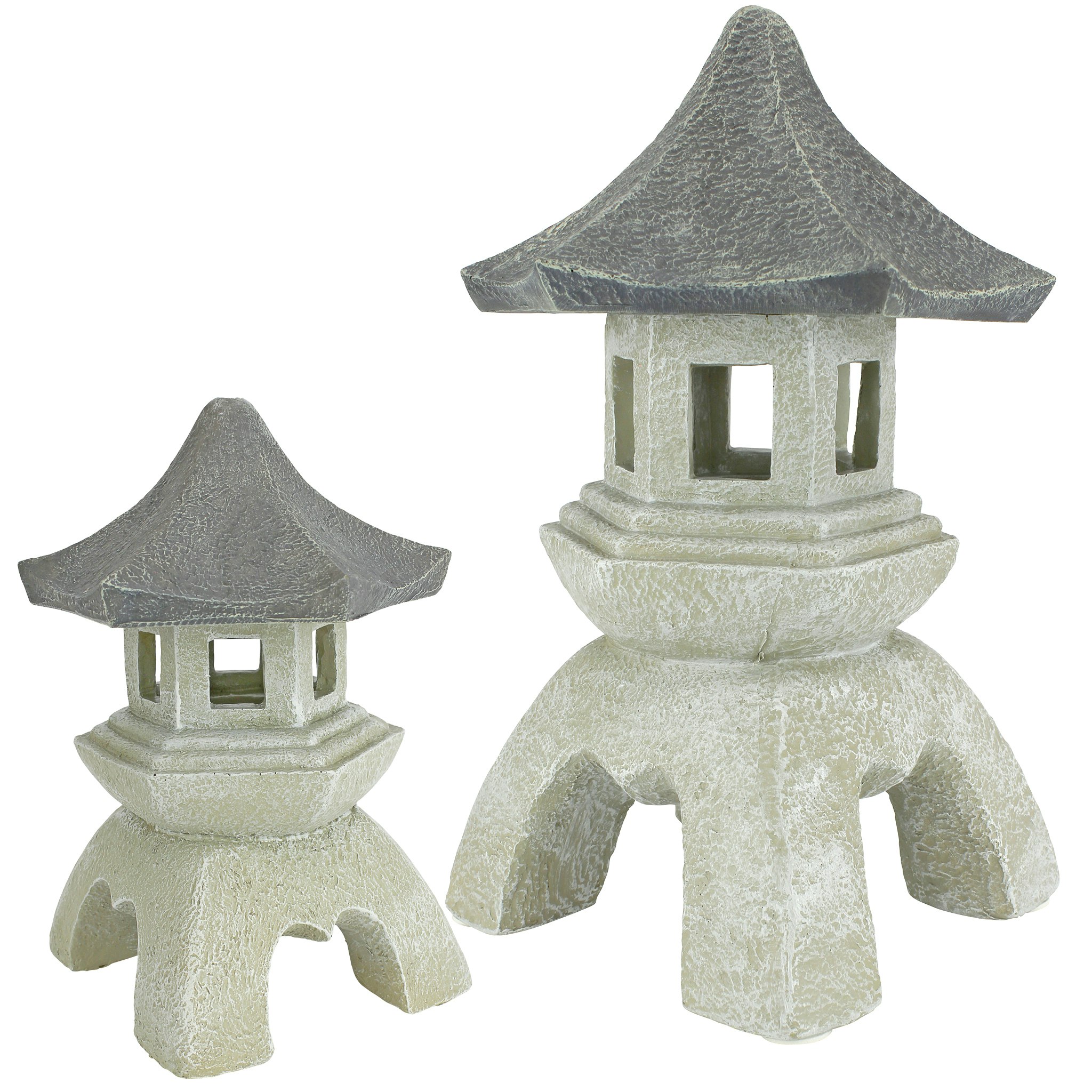 Toscano - Set of Asian Temple Pagoda Lantern Statue