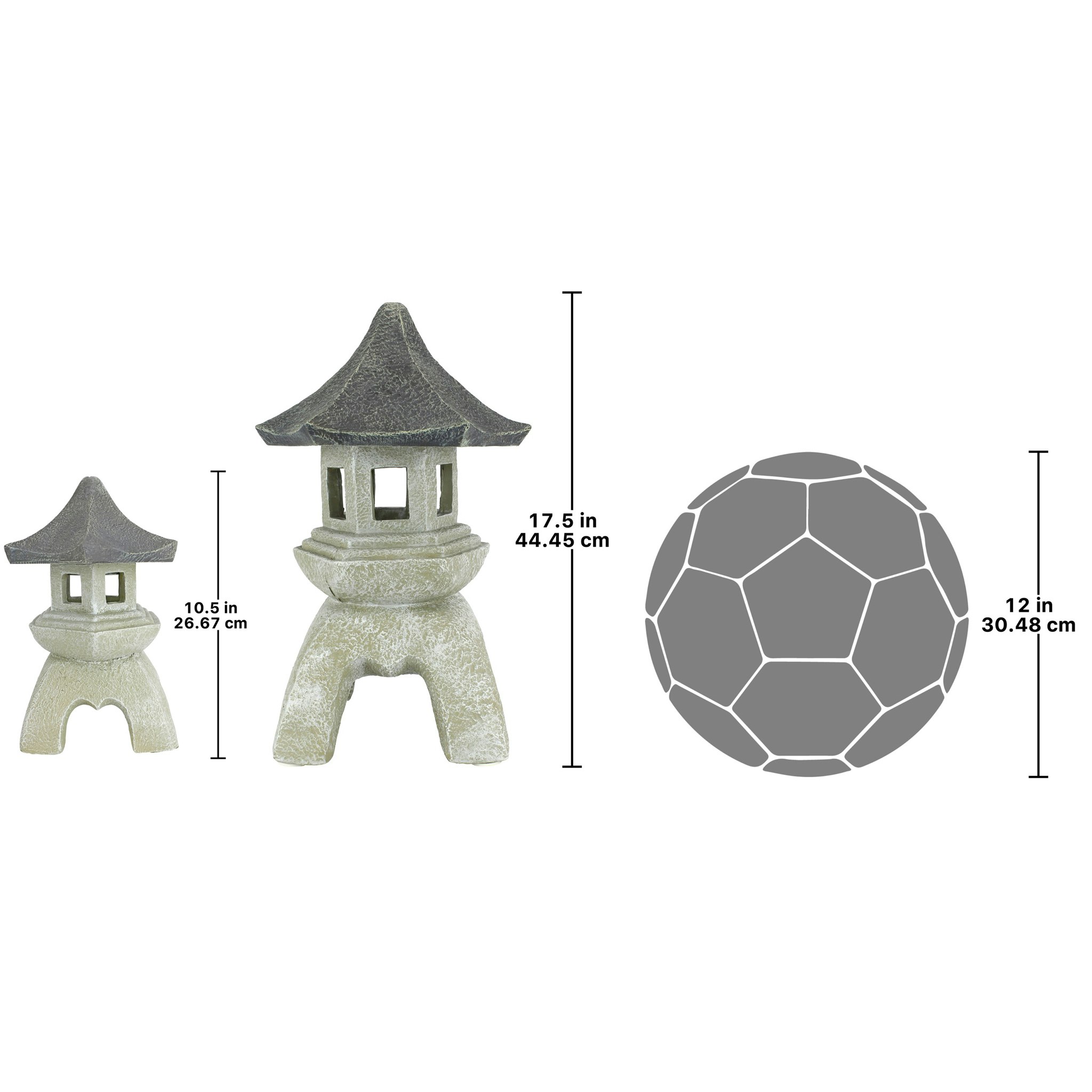 Toscano - Set of Asian Temple Pagoda Lantern Statue