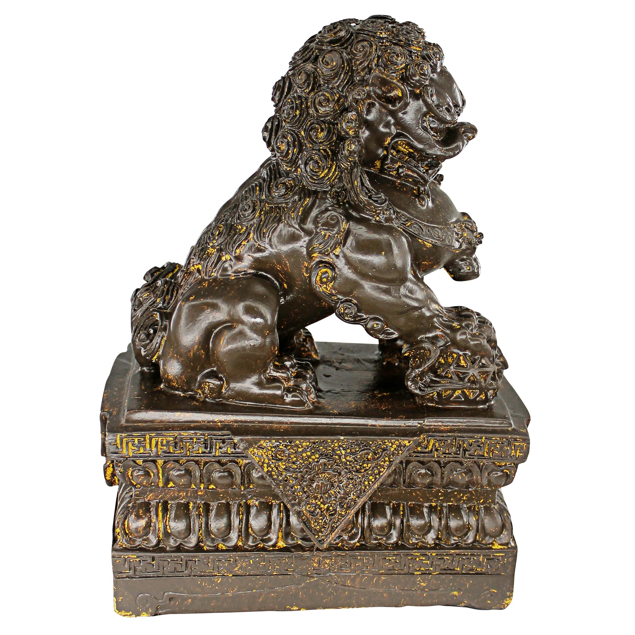 Toscano - Chinese Guardian Male Lion Foo Dog Statues