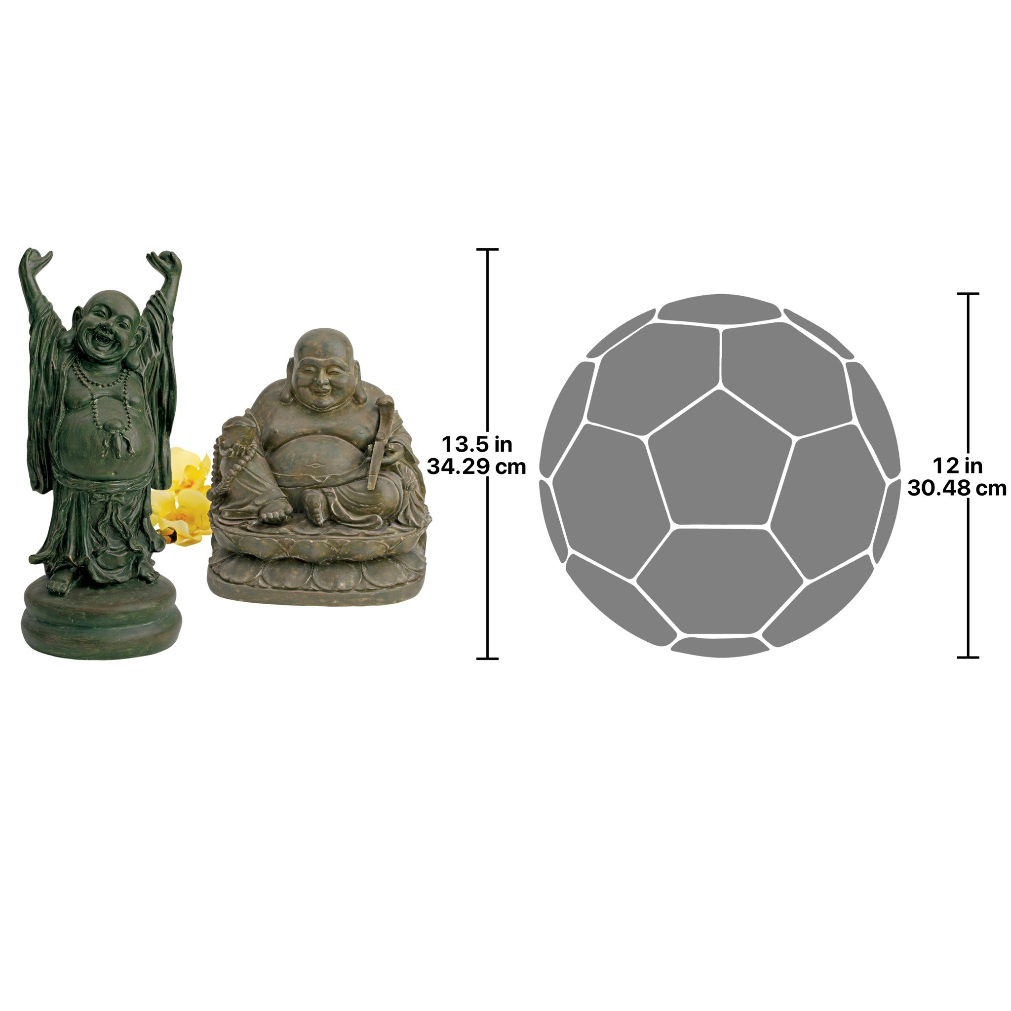 Toscano - Jolly Hotei and Laughing Buddha Sanctuary Statue Set
