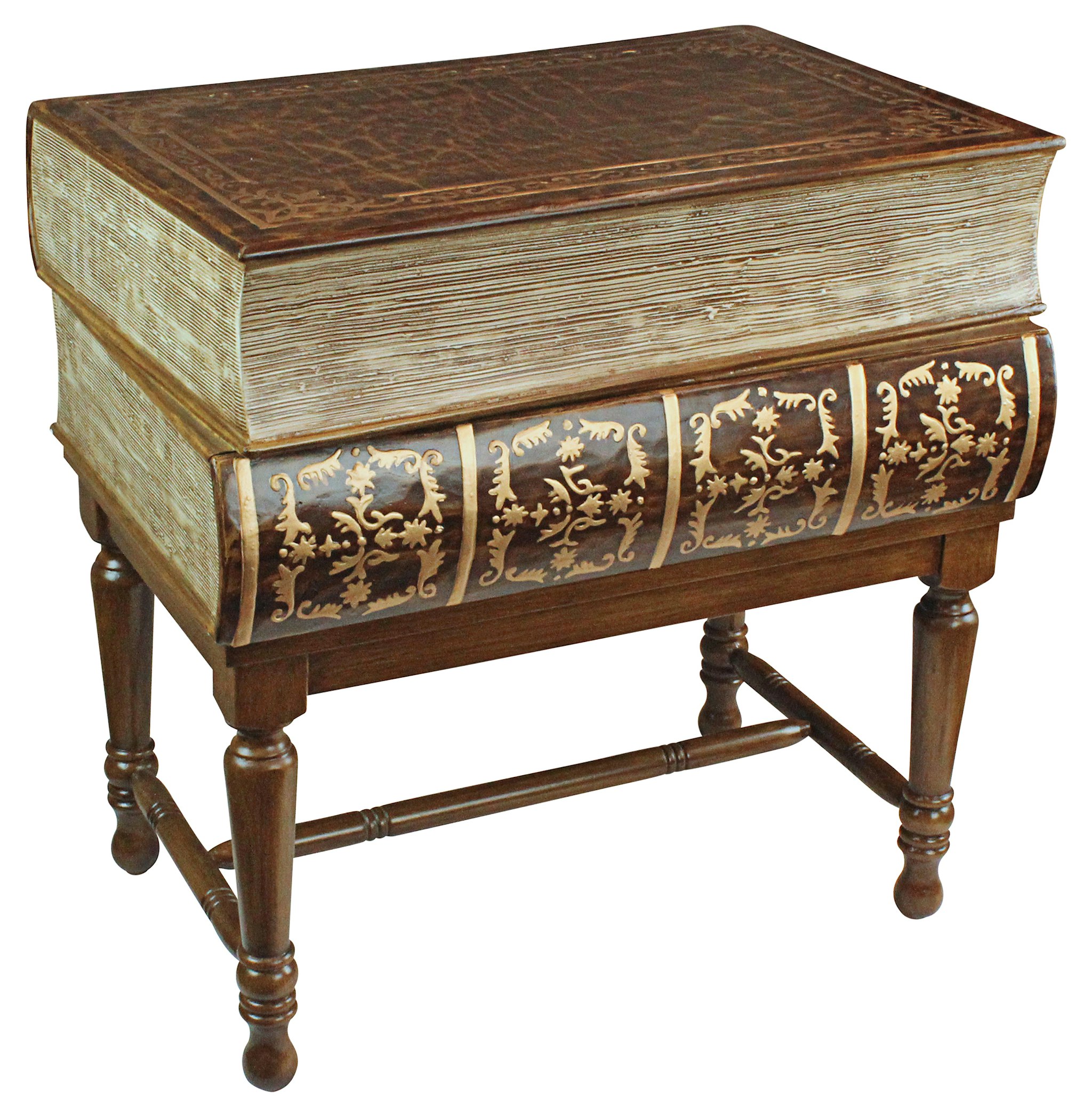 Toscano - Stacked Books of Shakespeare Book Side Table in Wood